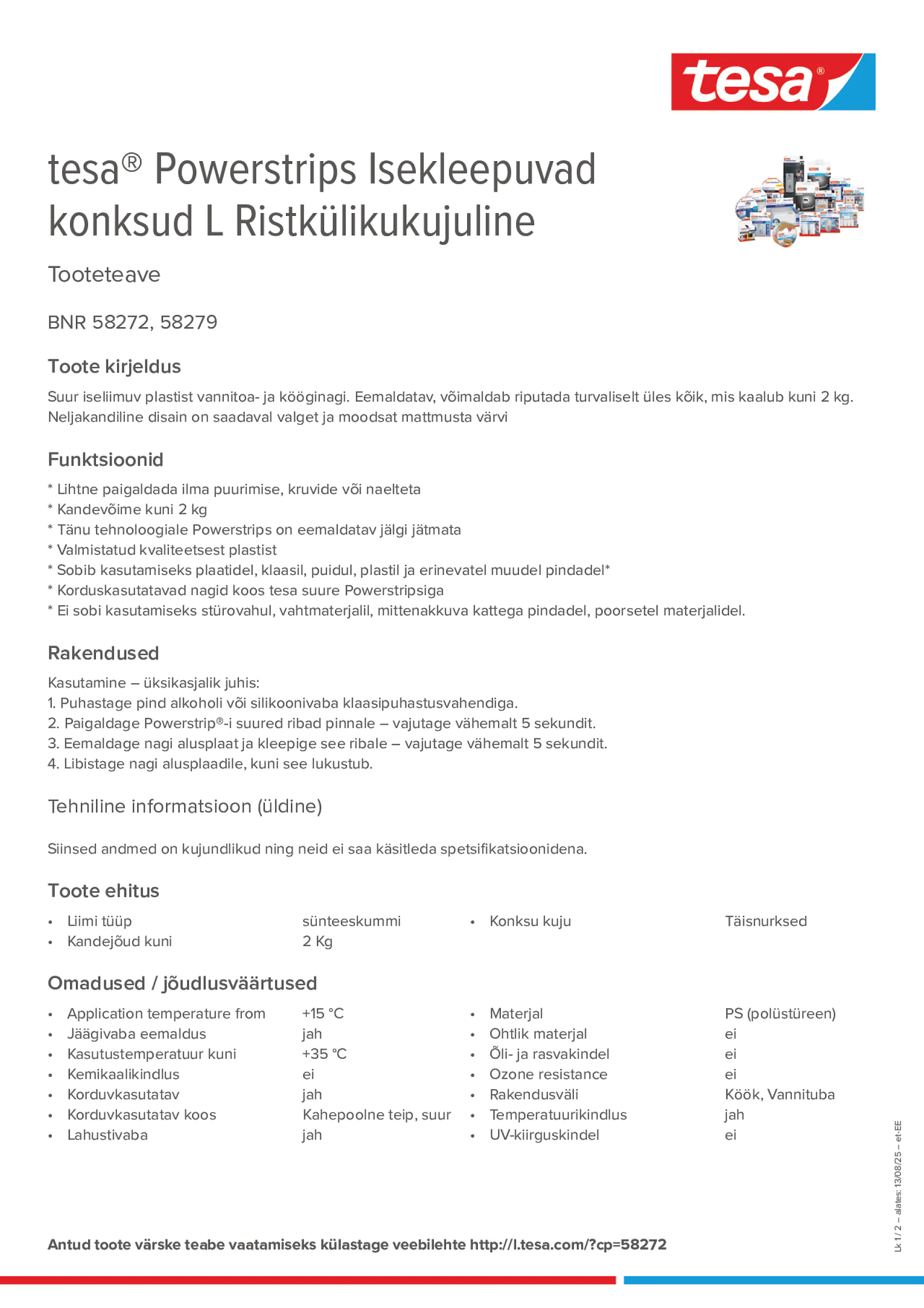 Product information_tesa® Powerstrips 58272_et-EE