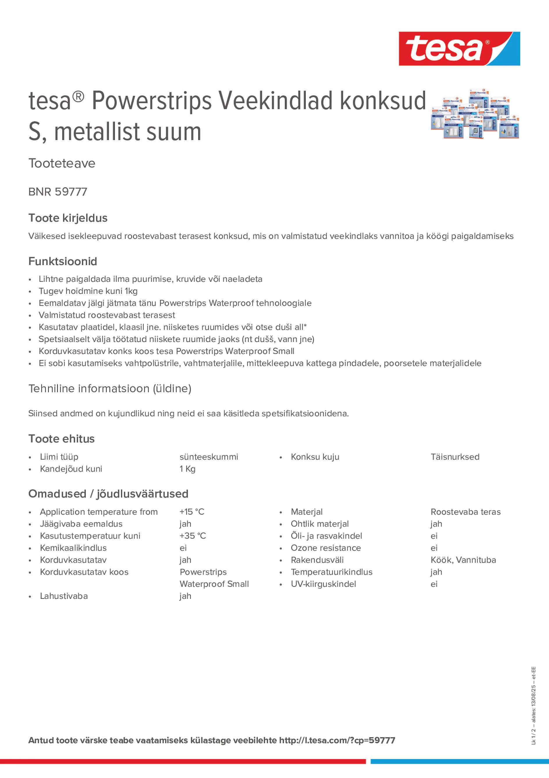 Product information_tesa® Powerstrips 59777_et-EE