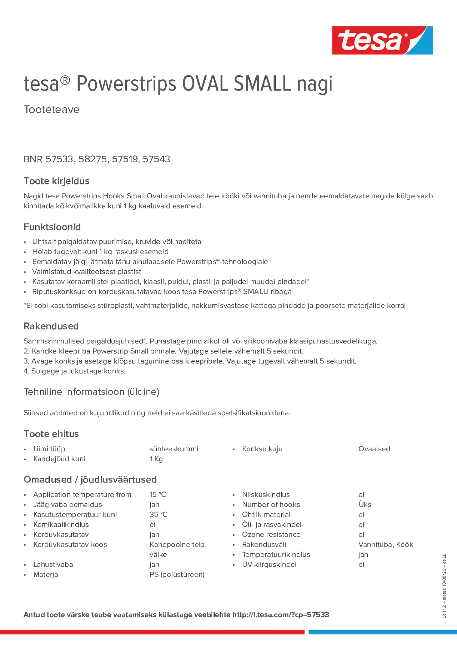 Product information_tesa® Powerstrips 57519_et-EE