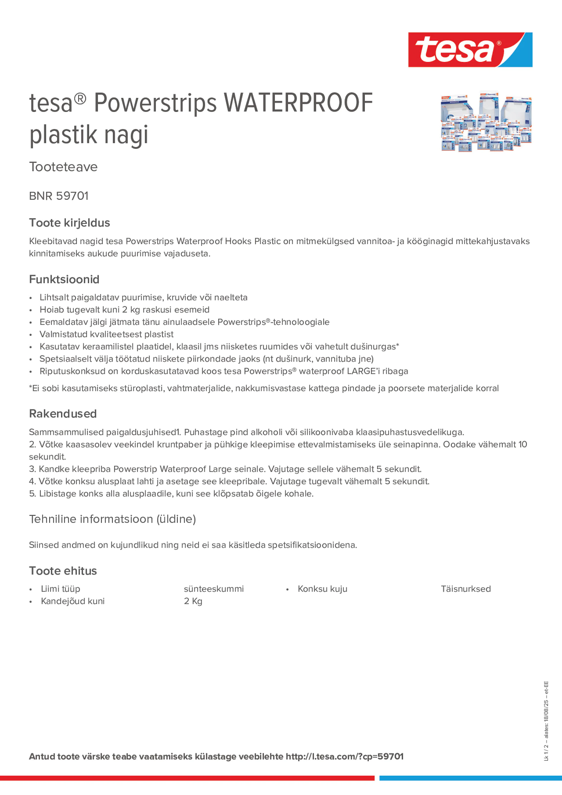 Product information_tesa® Powerstrips 59701_et-EE