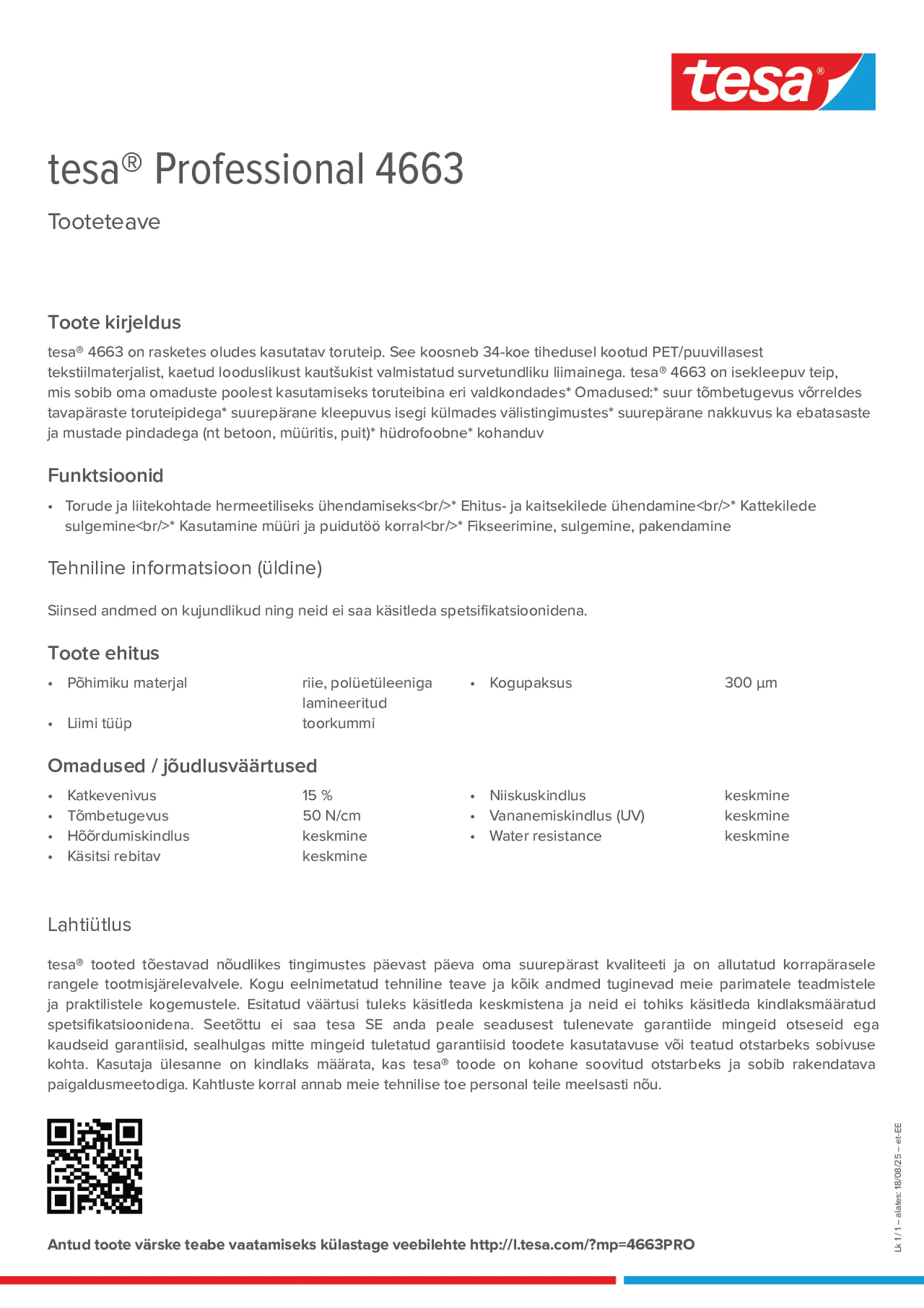 Product information_tesa® Professional 04663_et-EE