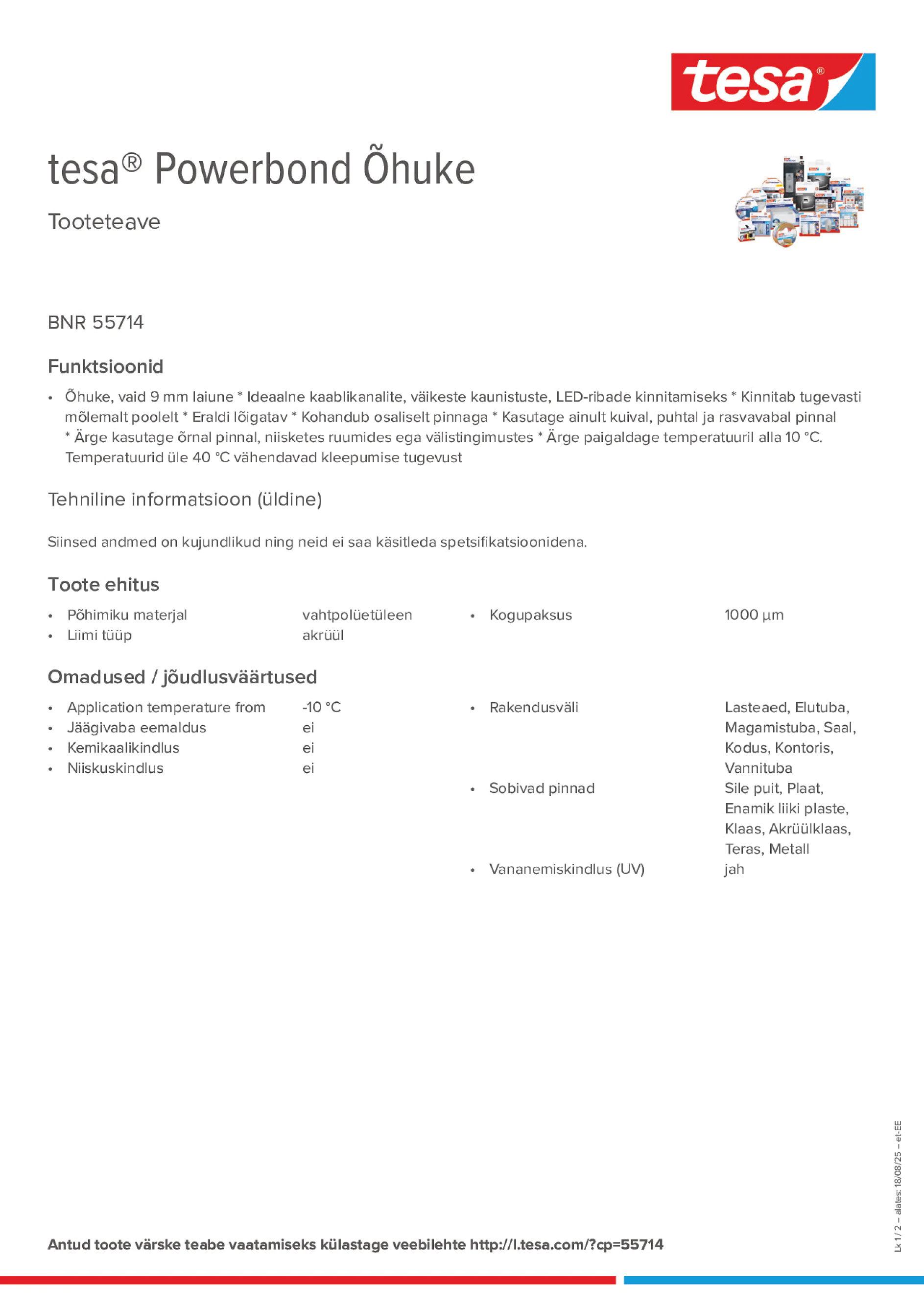 Product information_tesa® Powerbond 55714_et-EE