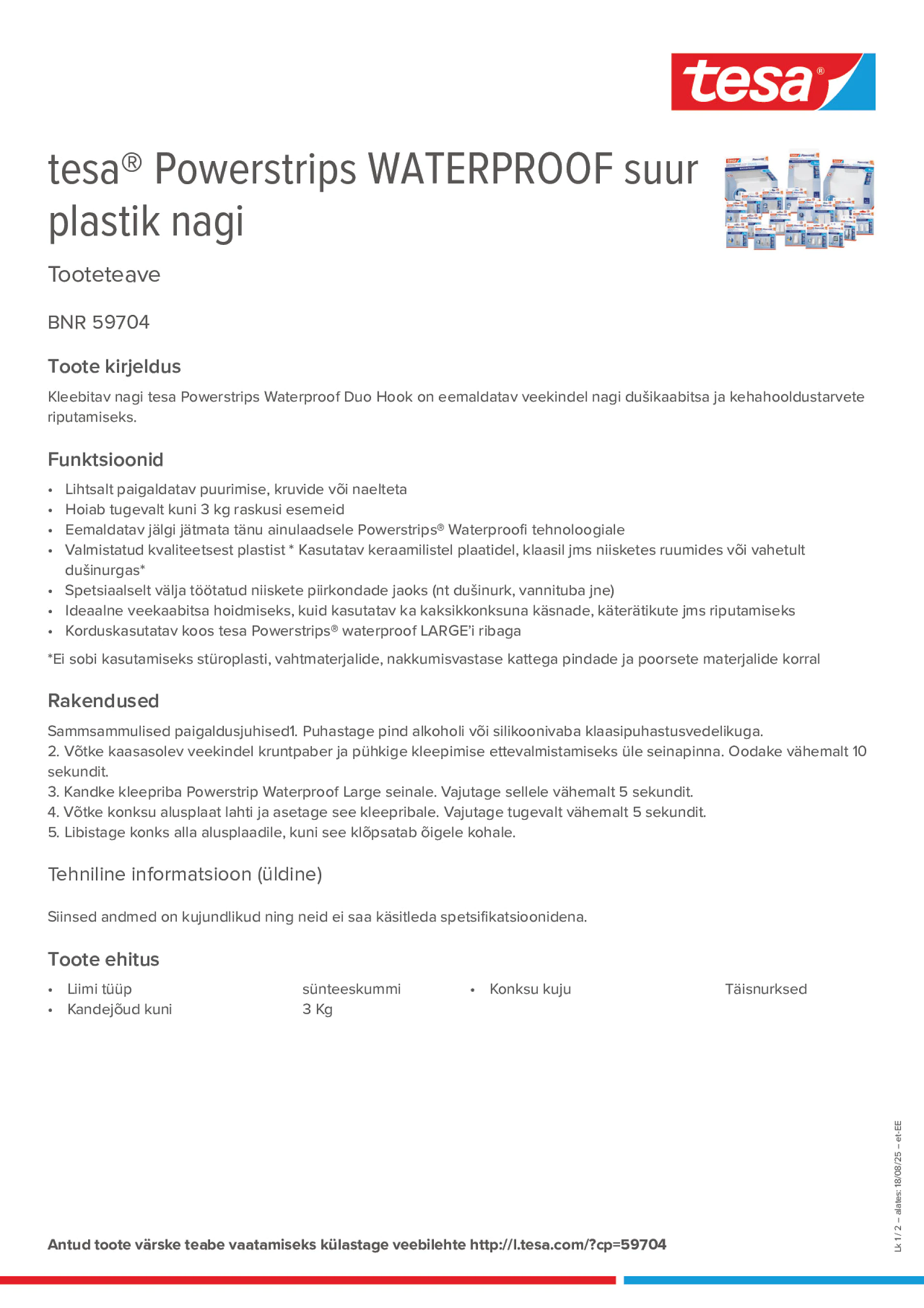 Product information_tesa® Powerstrips 59704_et-EE