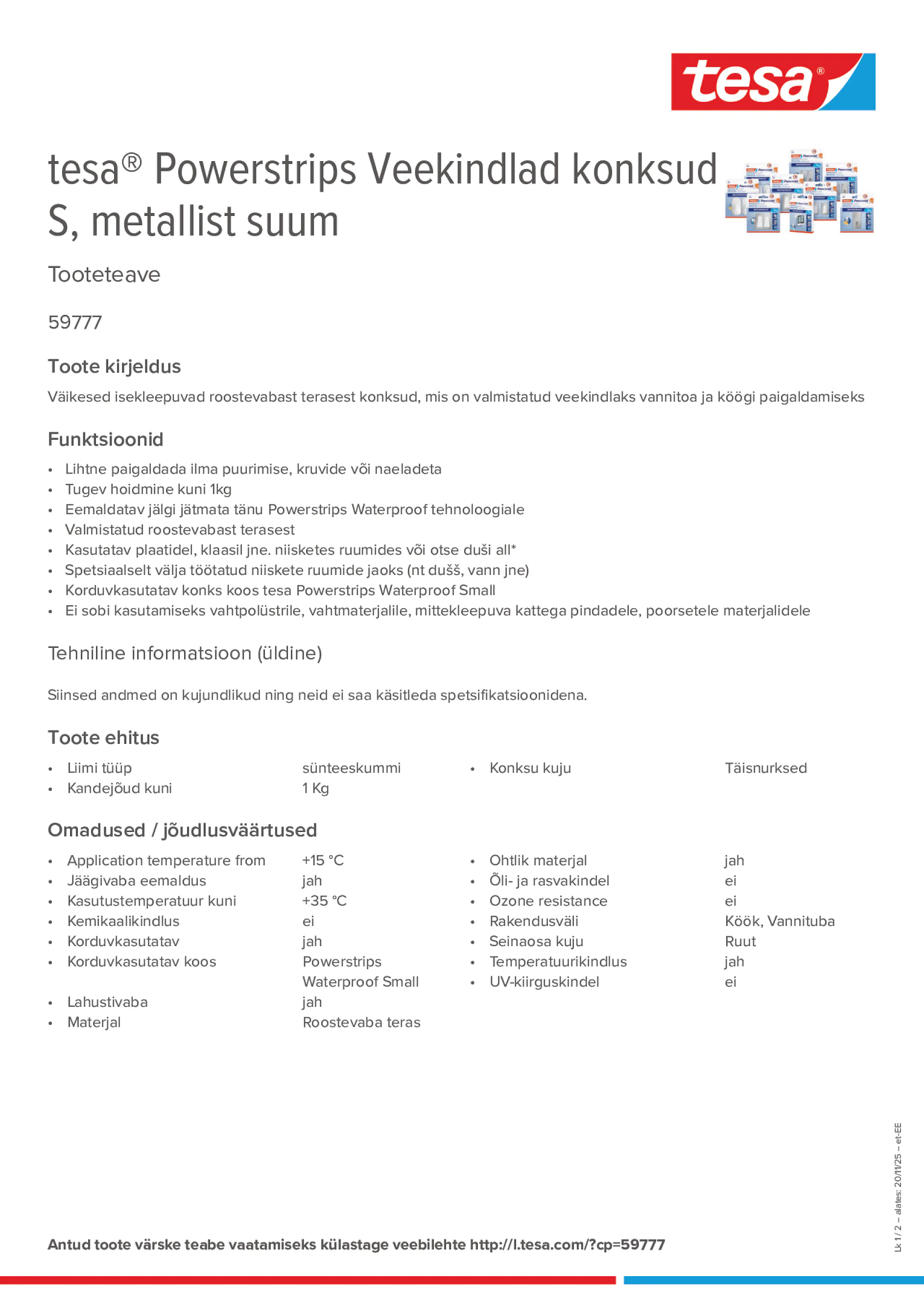 Product information_tesa® Powerstrips 59777_et-EE