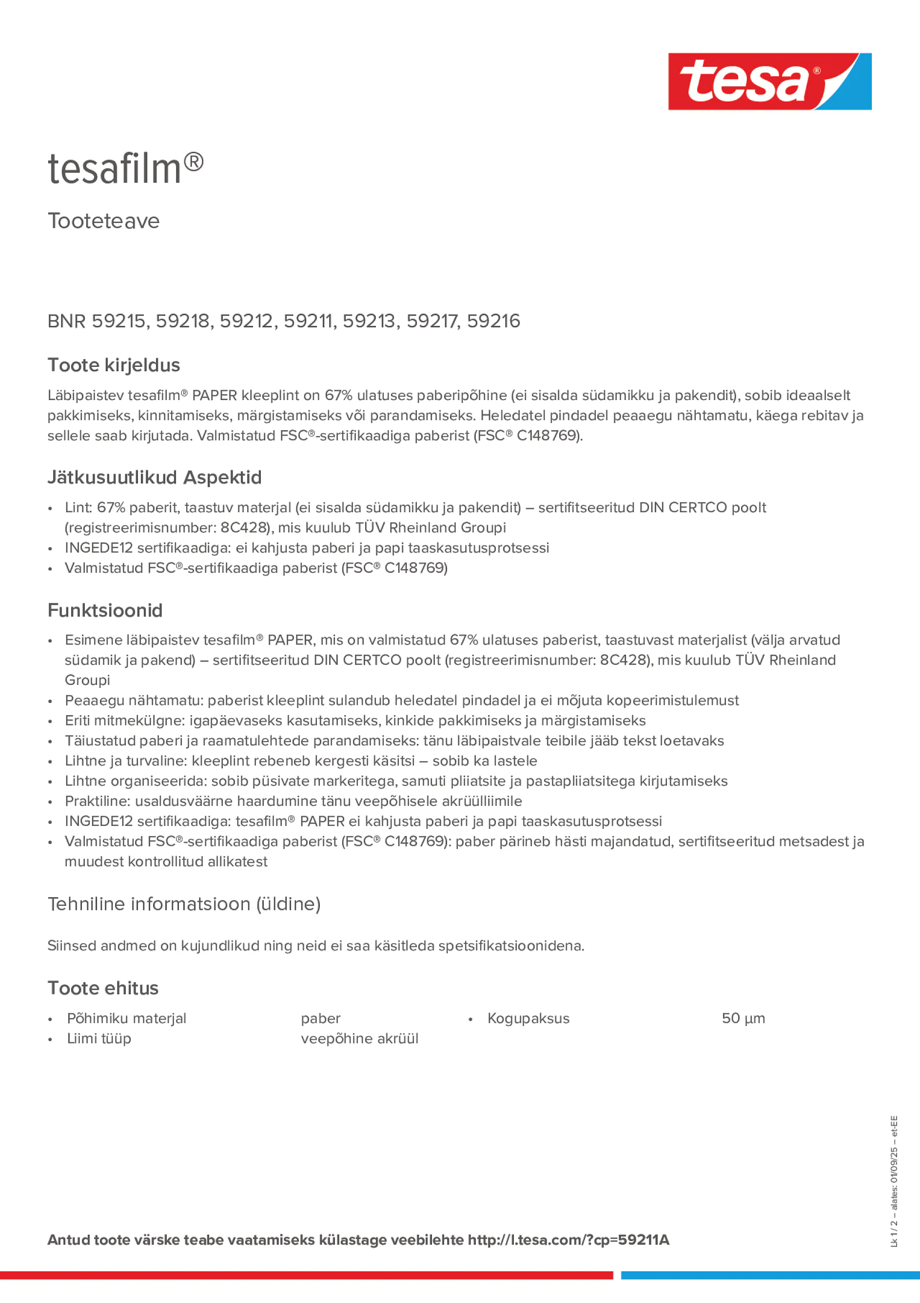 Product information_tesafilm® 59215_et-EE