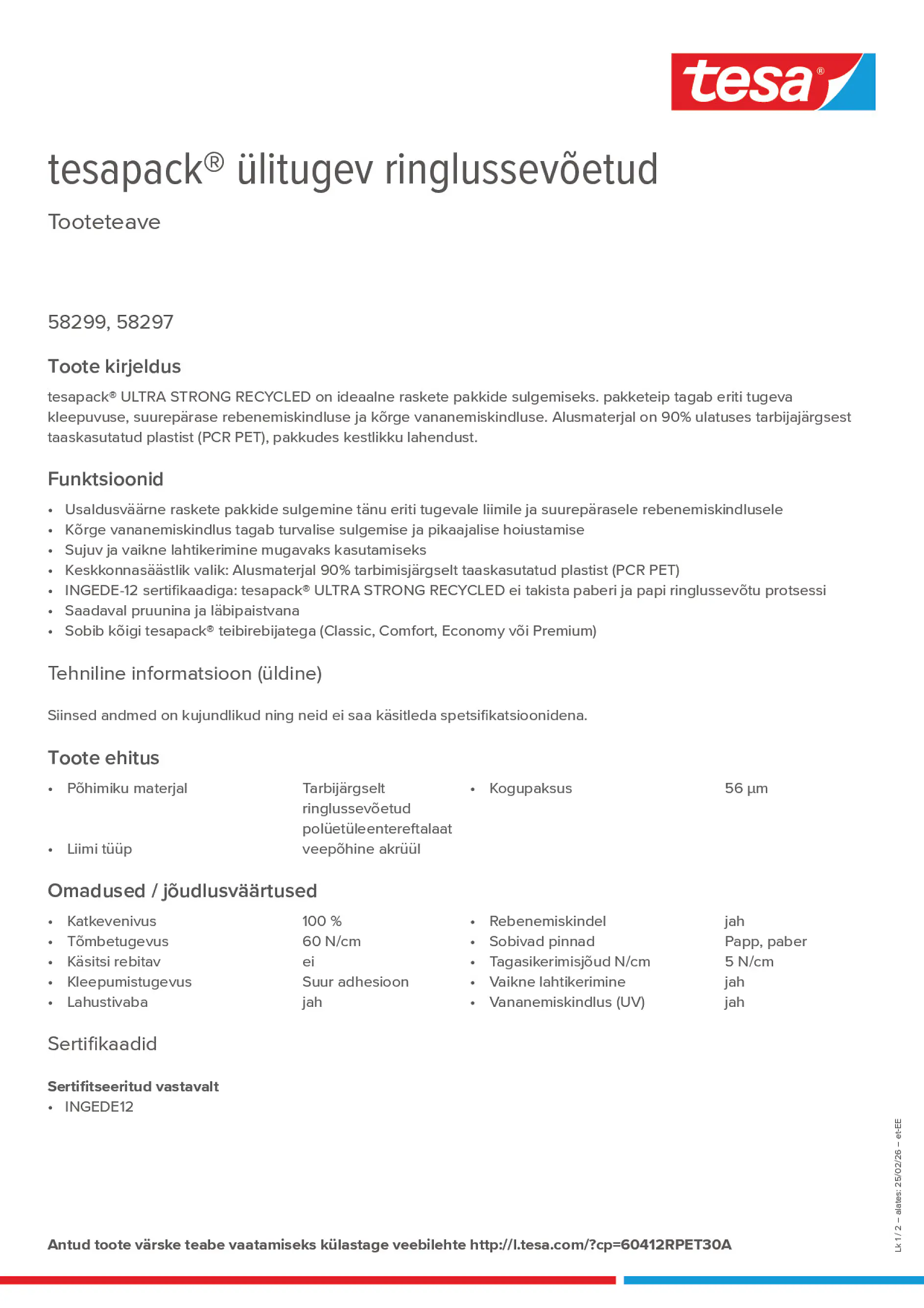 Product information_tesapack® 60412RPET30A_et-EE