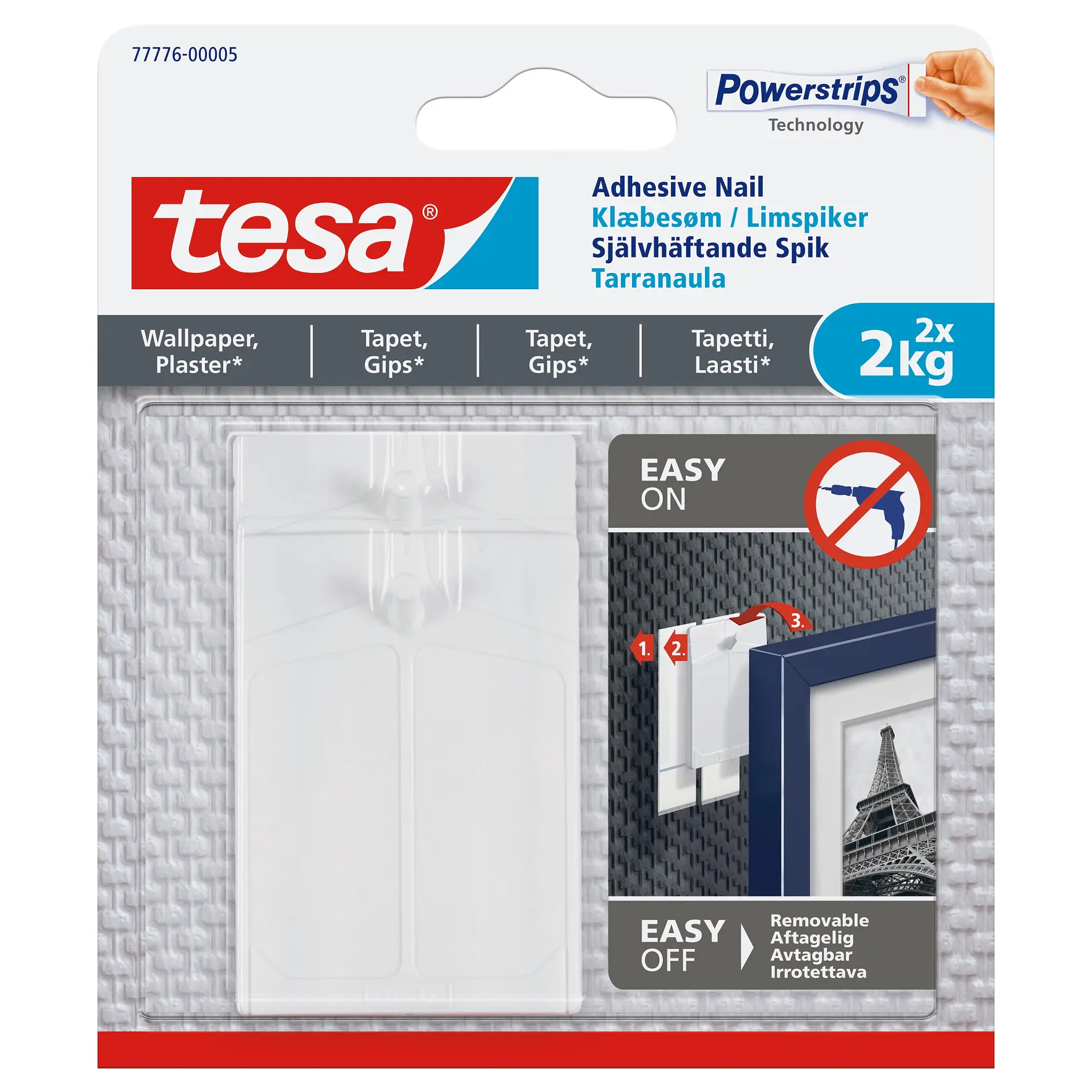 [en-en] tesa Smart Mounting system, adhesive nail for wallpaper, 2x2kg
