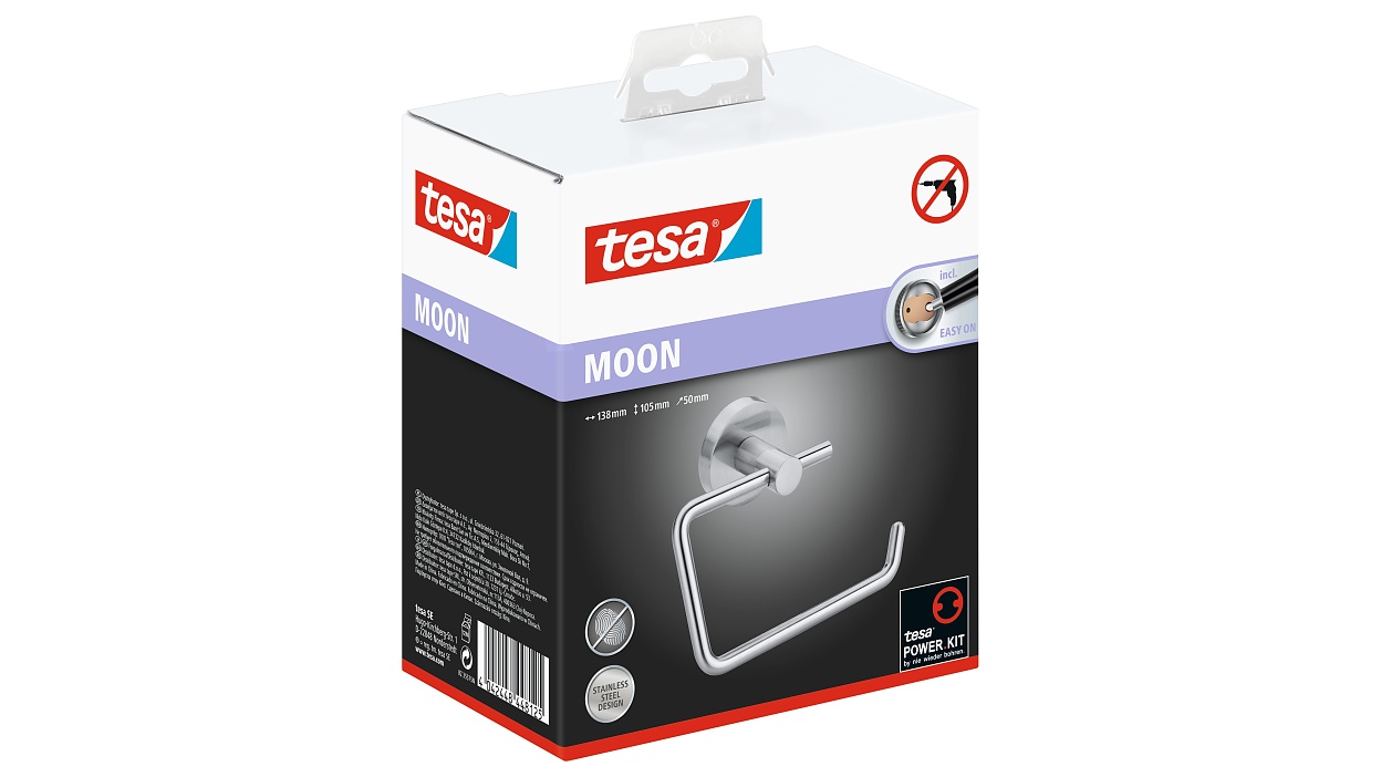 [en-en] tesa Moon Toilet Roll Holder w/o Lid
