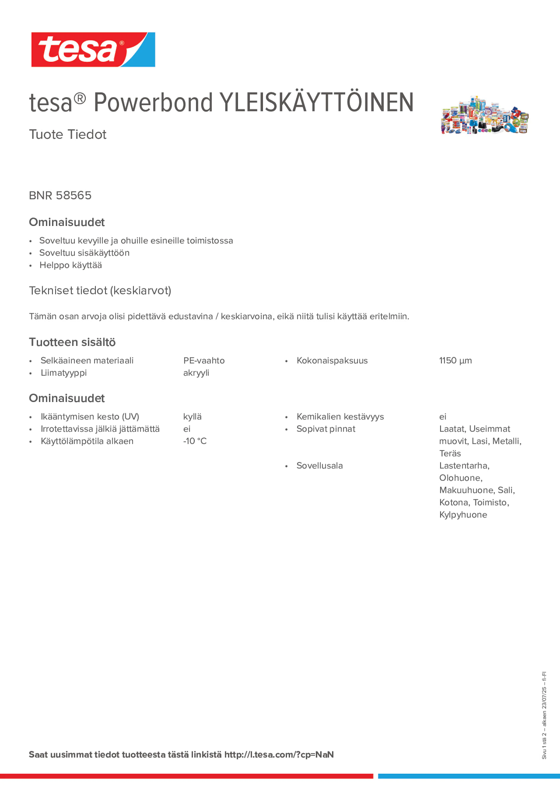 Product information_tesa® Powerbond 58565_fi-FI