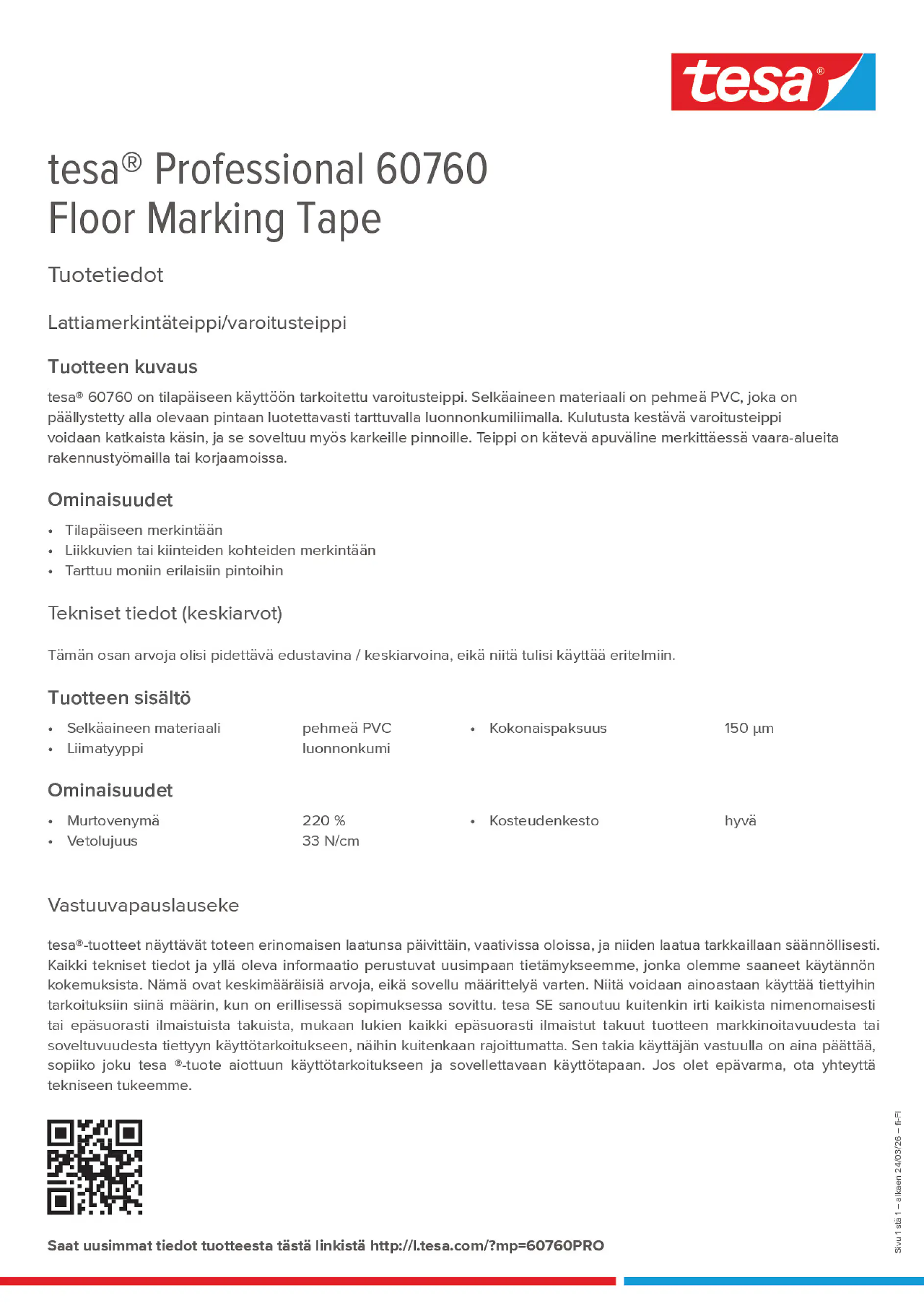 Product information_tesa® Professional 60760_fi-FI