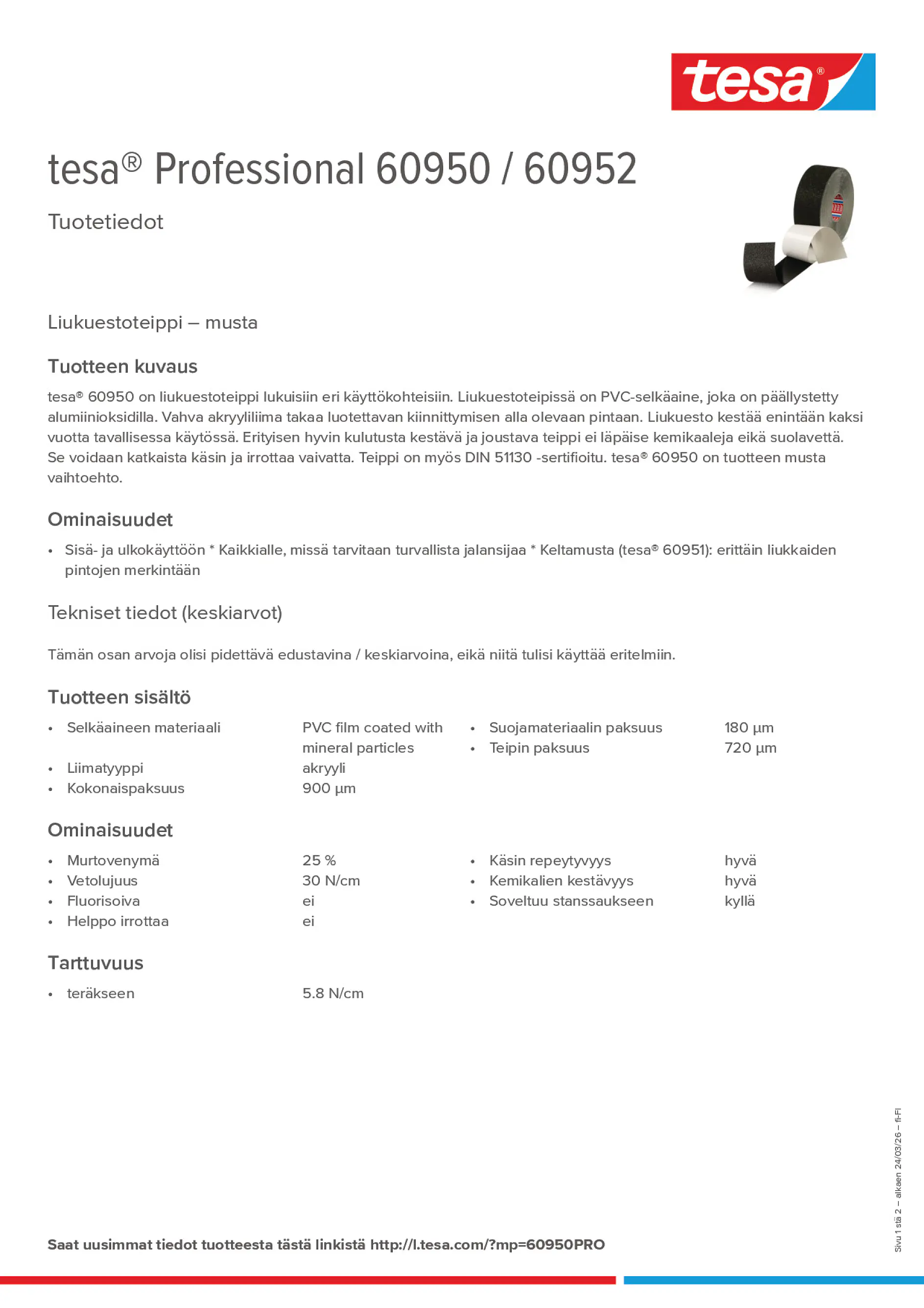 Product information_tesa® Professional 60950 / 60952_fi-FI