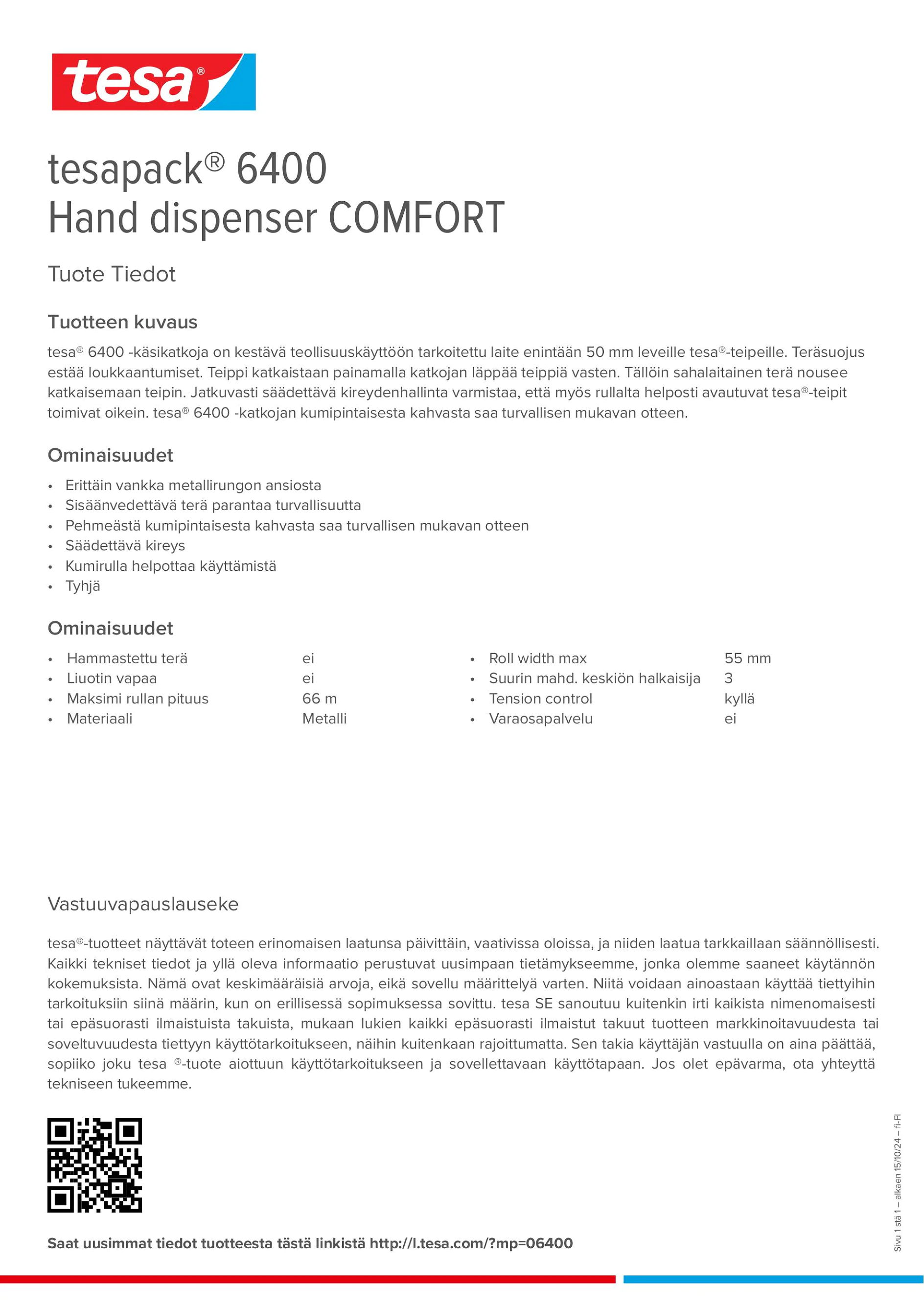 Product information_tesapack® 06400_fi-FI
