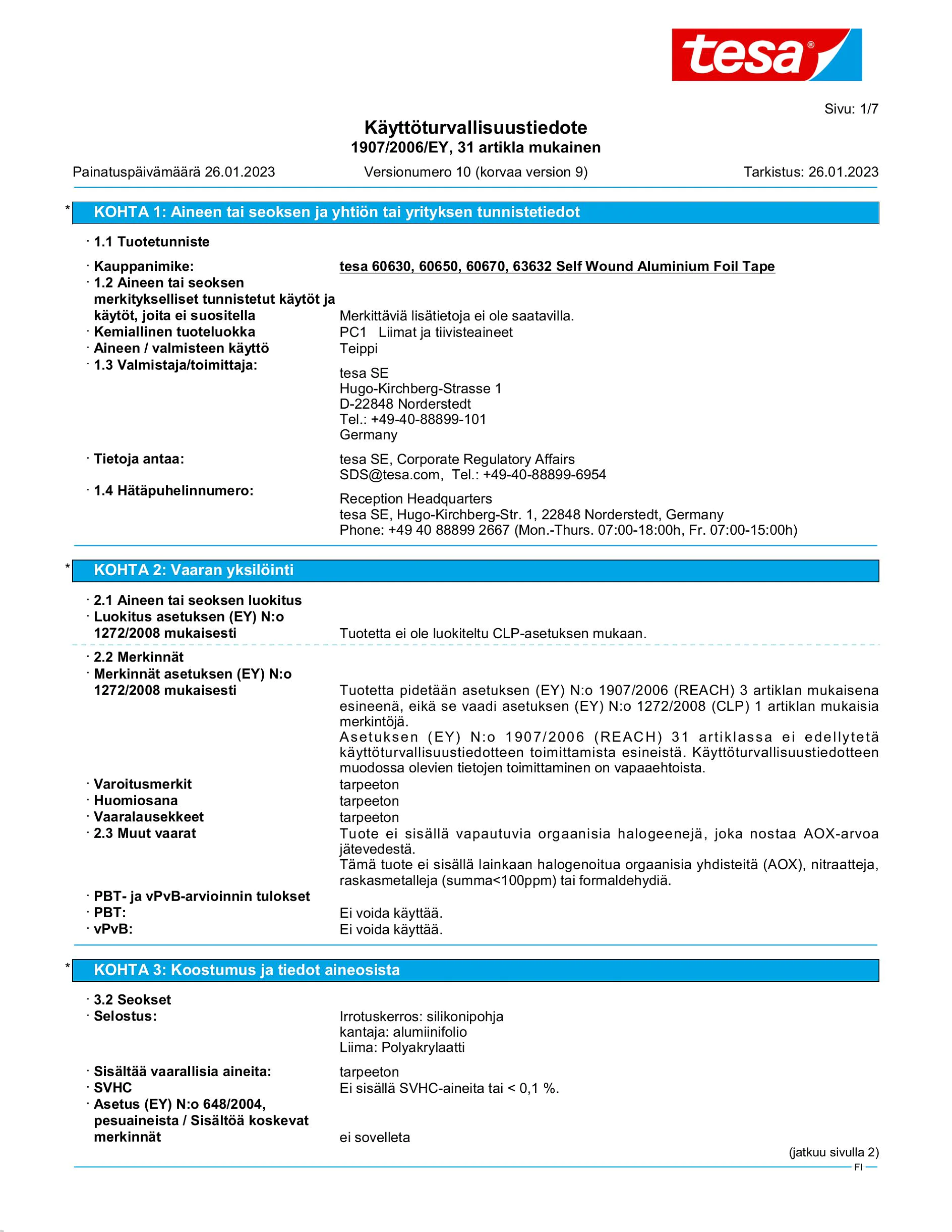 Safety data sheet_tesa® Professional 63632_fi-FI_v10