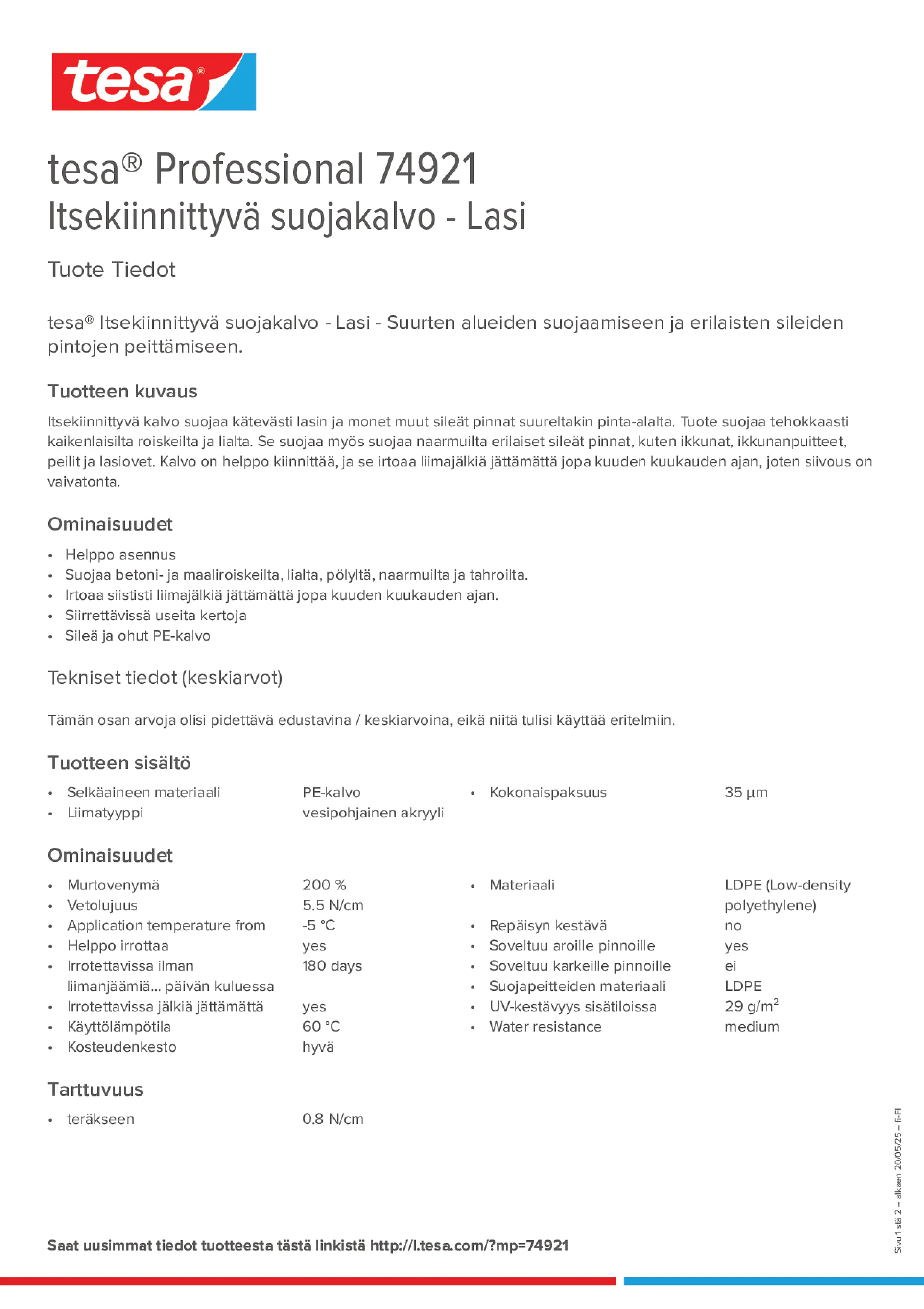 Product information_tesa® Professional 74921_fi-FI