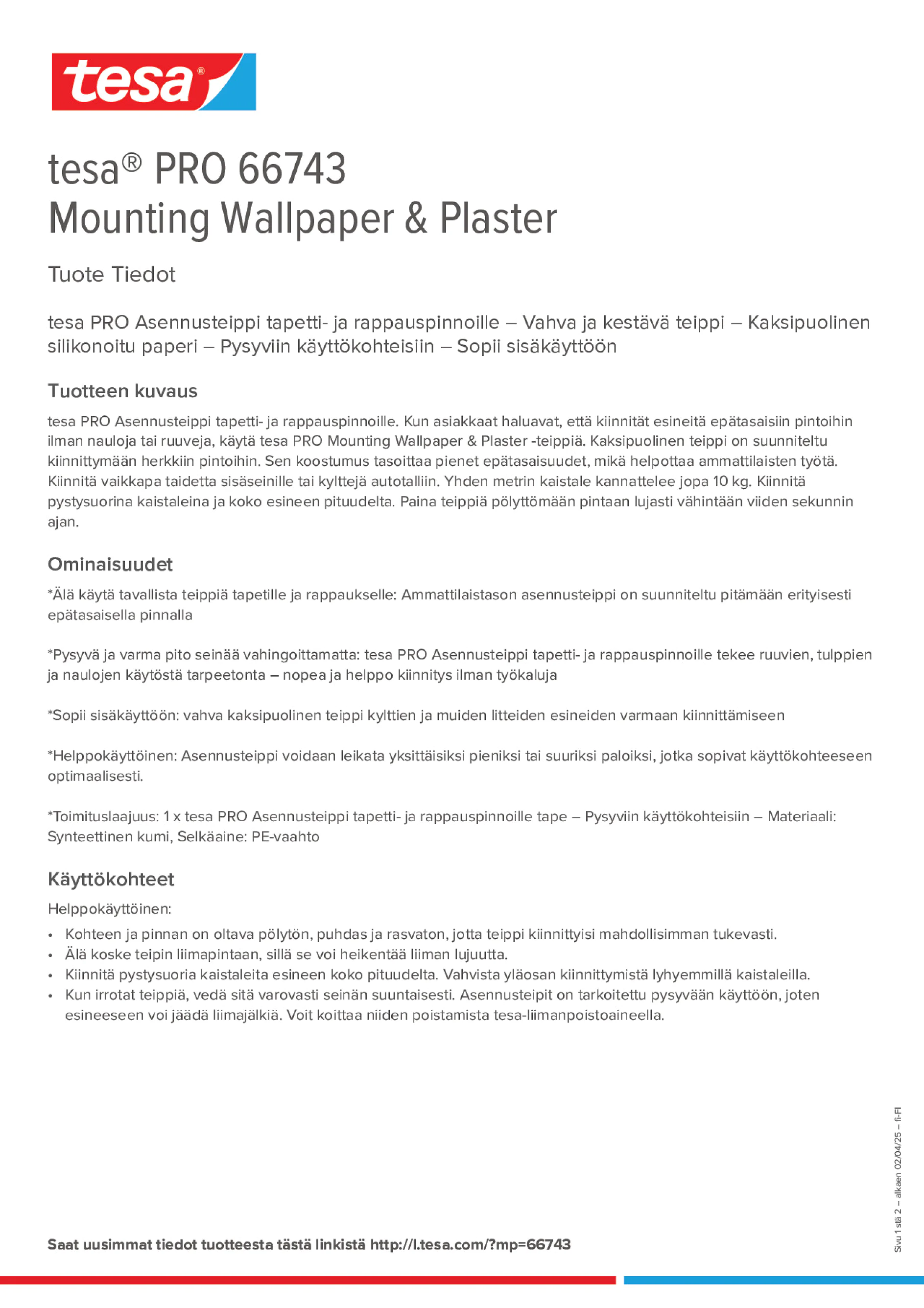 Product information_tesa® PRO 66743_fi-FI