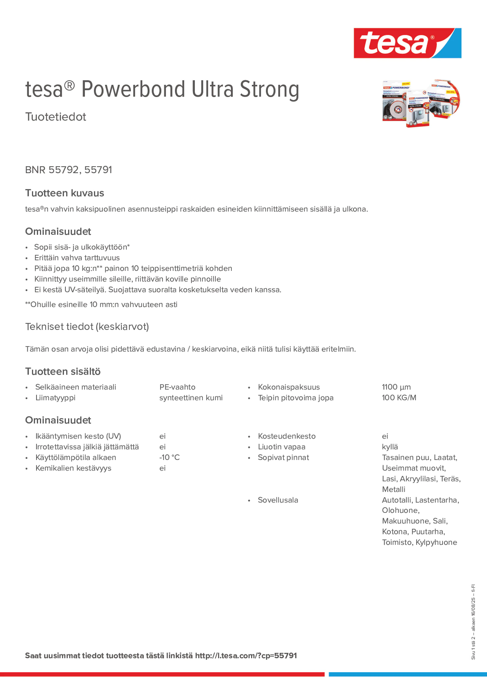 Product information_tesa® Powerbond 55791_fi-FI