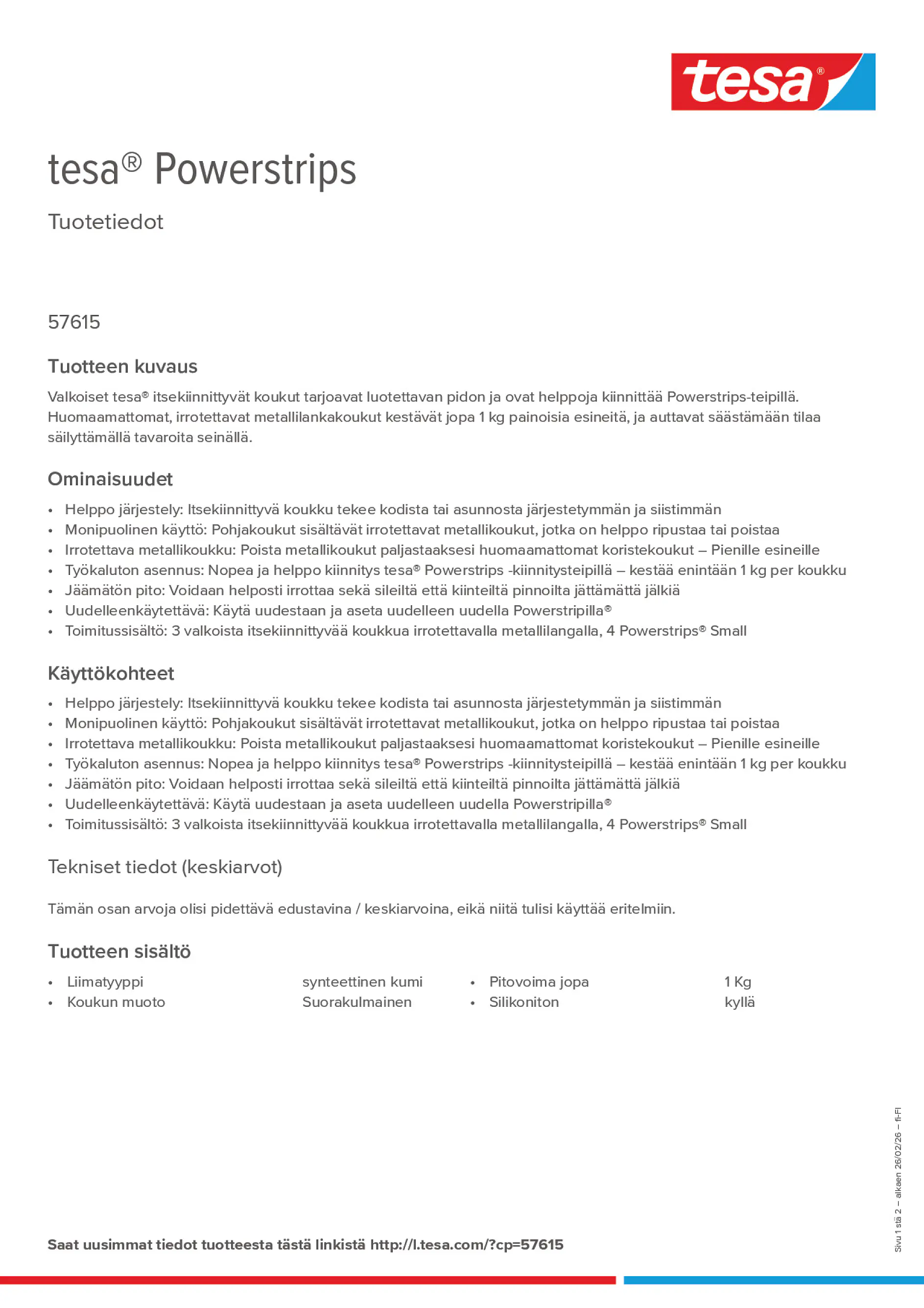Product information_tesa® Powerstrips 57615_fi-FI