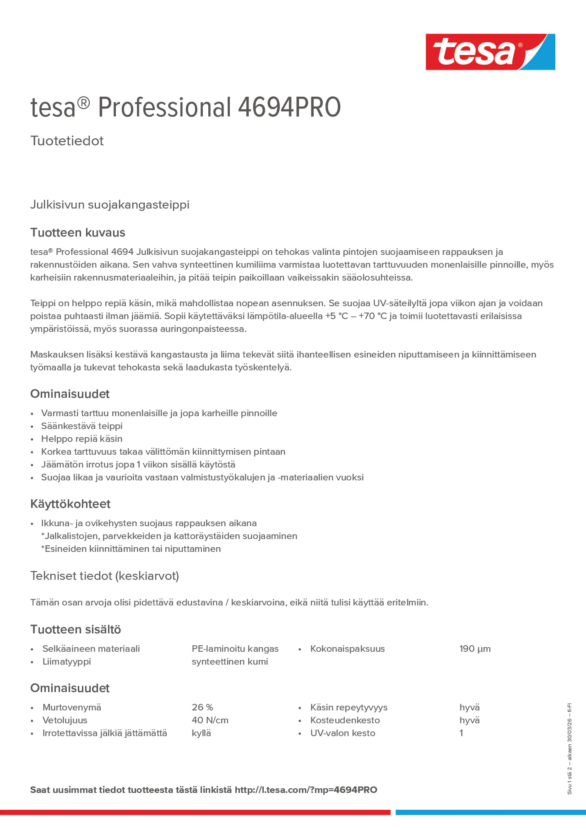 Product information_tesa® Professional 4694PRO_fi-FI