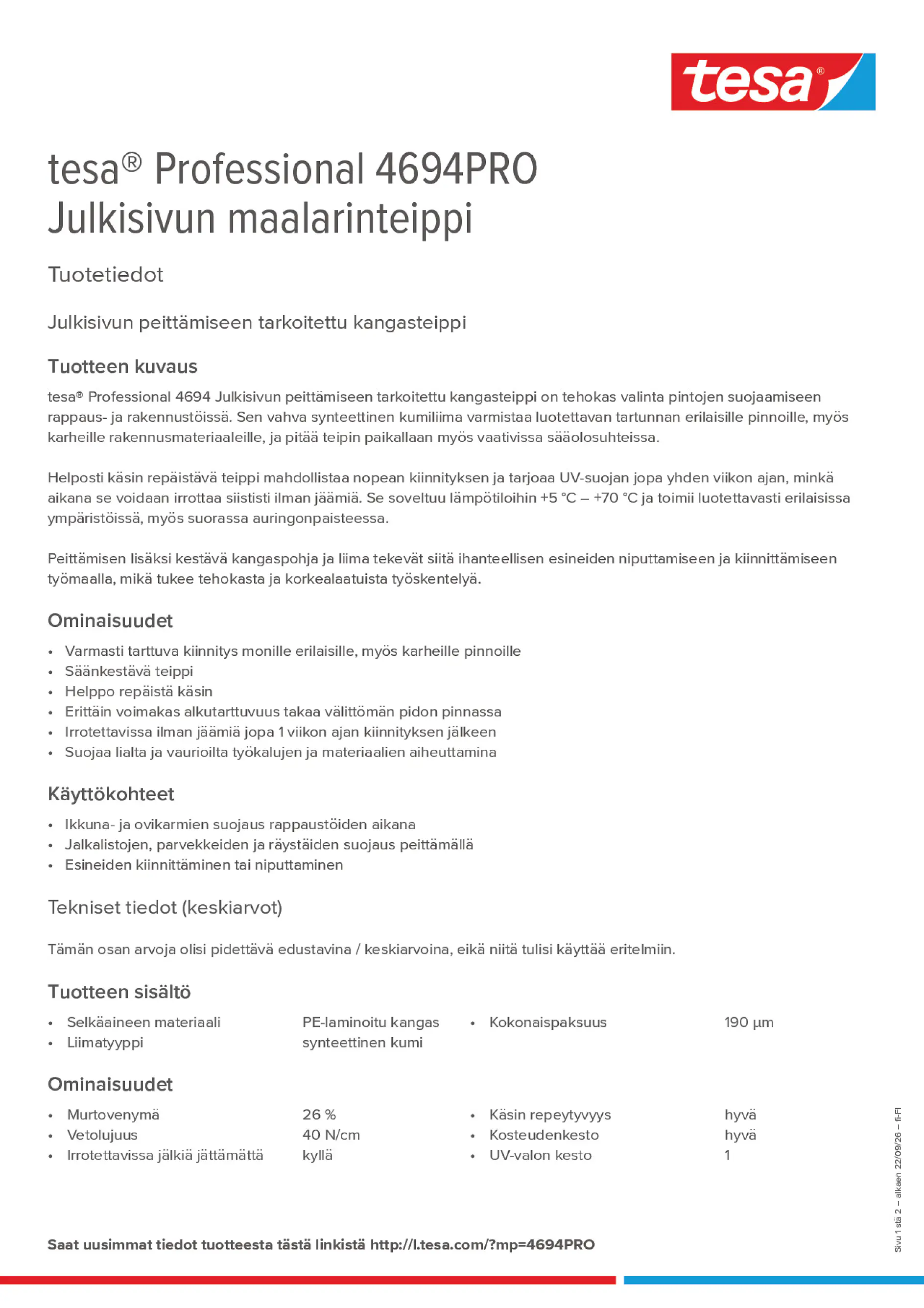 Product information_tesa® Professional 4694PRO_fi-FI