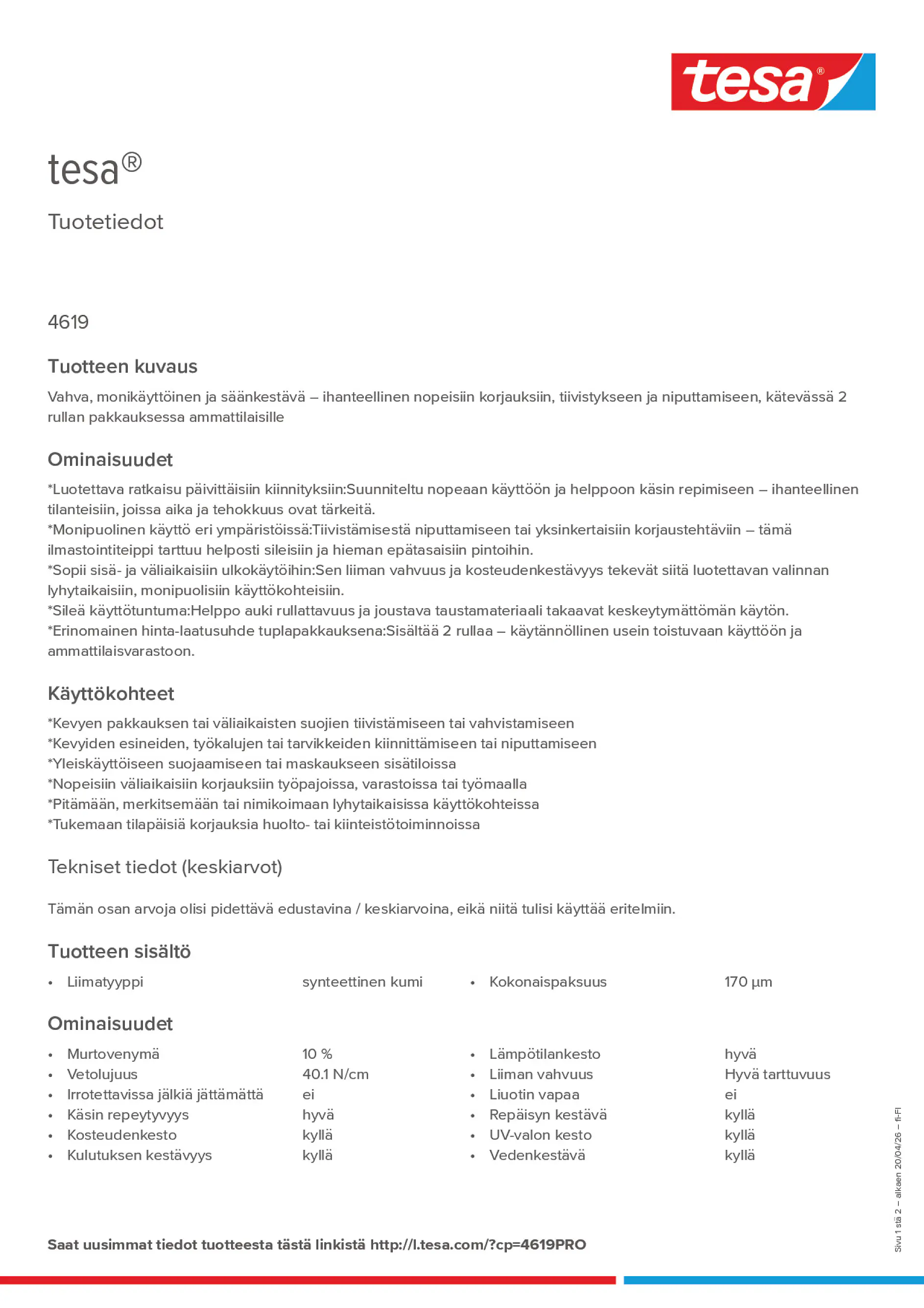 Product information_tesa® 4619PRO_fi-FI