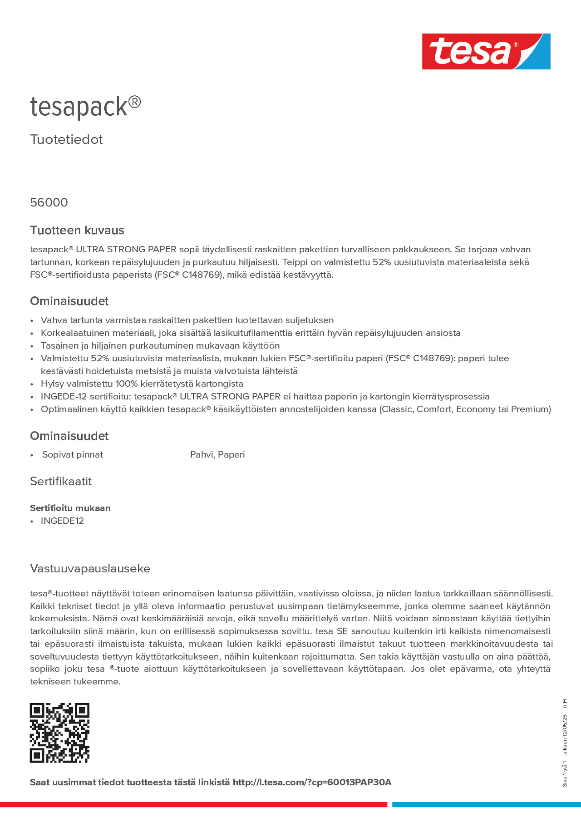 Product information_tesapack® 60013PAP30A_fi-FI
