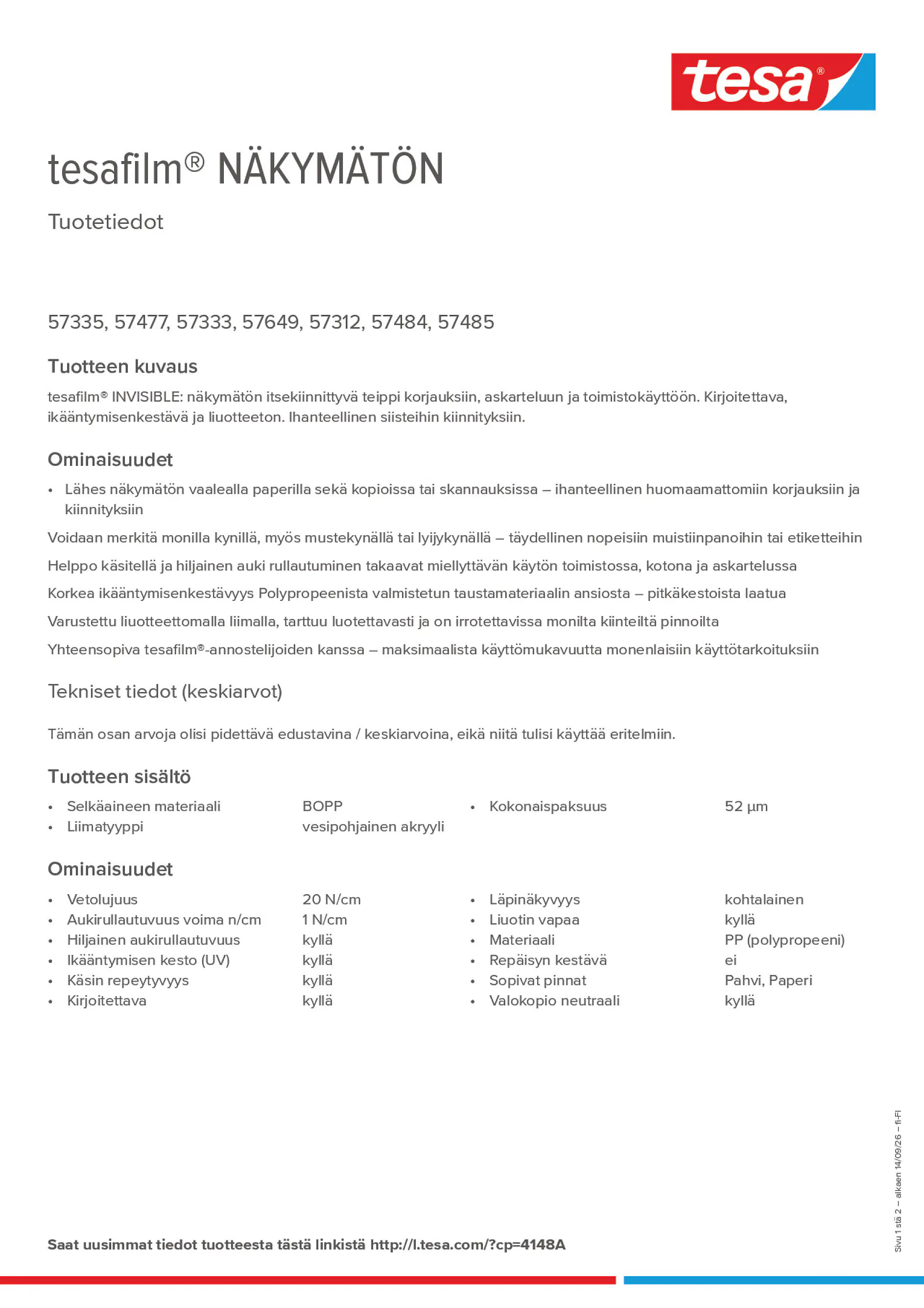 Product information_tesafilm® 4148A_fi-FI