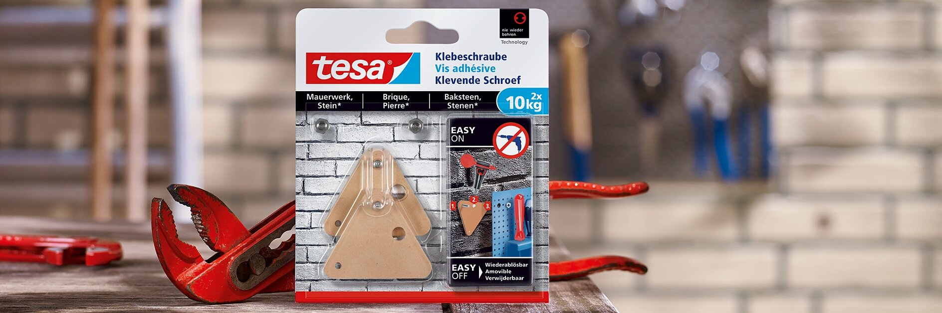 How to use the tesa® Adhesive Screw Triangular for Brick & Stone 10kg.