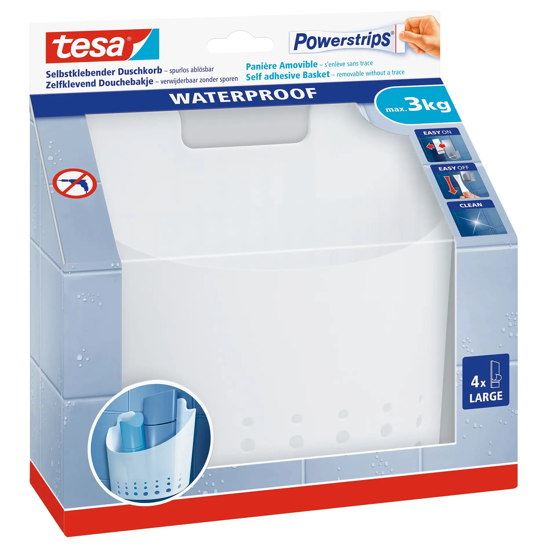 [en-en] tesa Powerstrips waterproof basket large