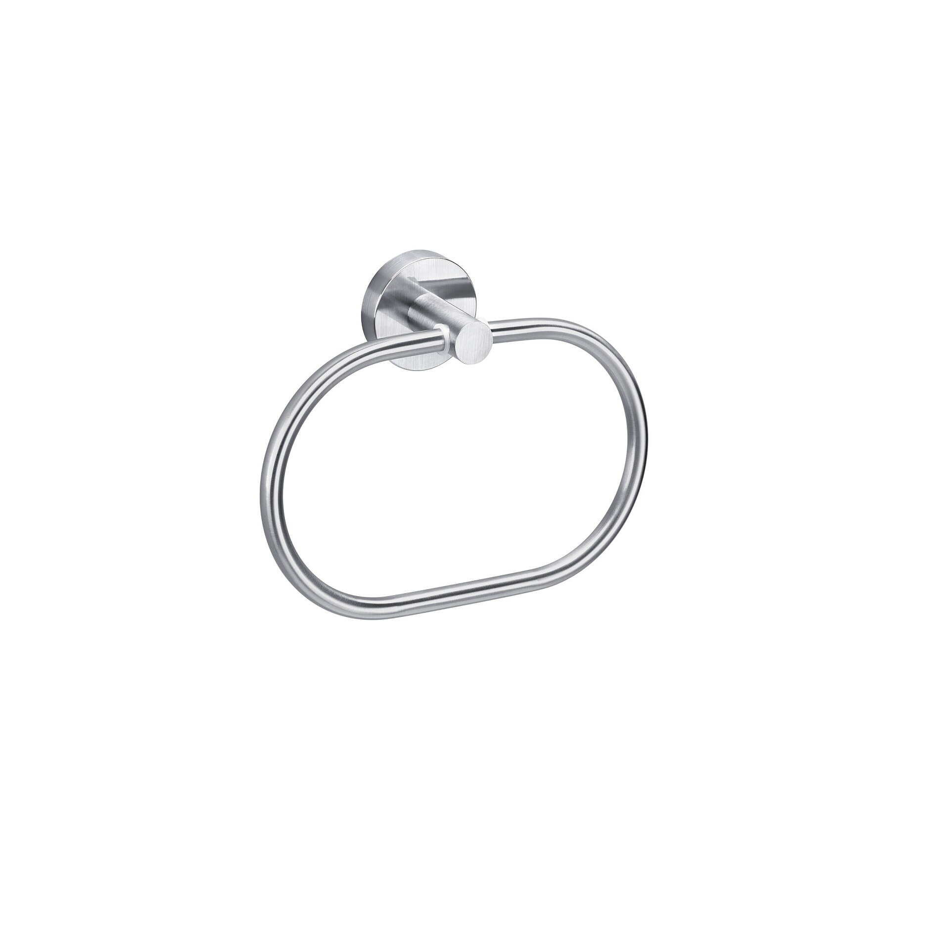 Porte-serviettes à Anneau Exxclusiv - Fixation Adhésive Power.Kit, Look Inox, Sans Perçage, 156x185mm