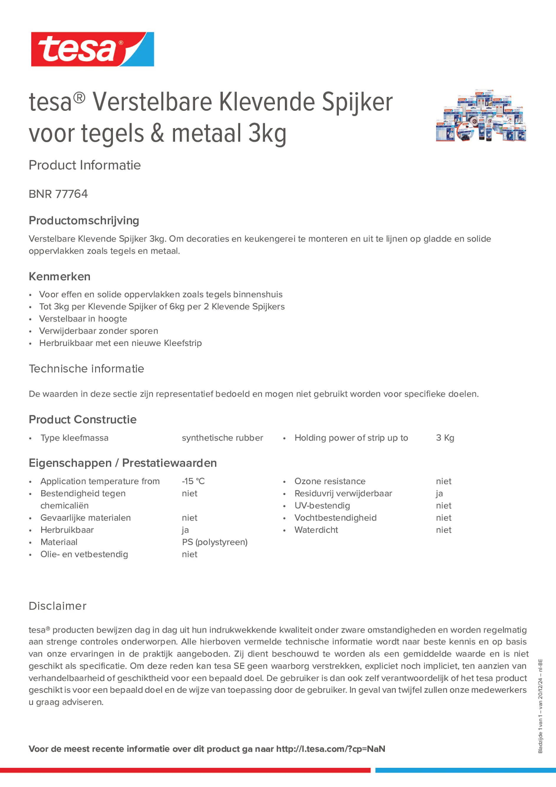 Product information_tesa® 77764_fr-BE_nl-BE