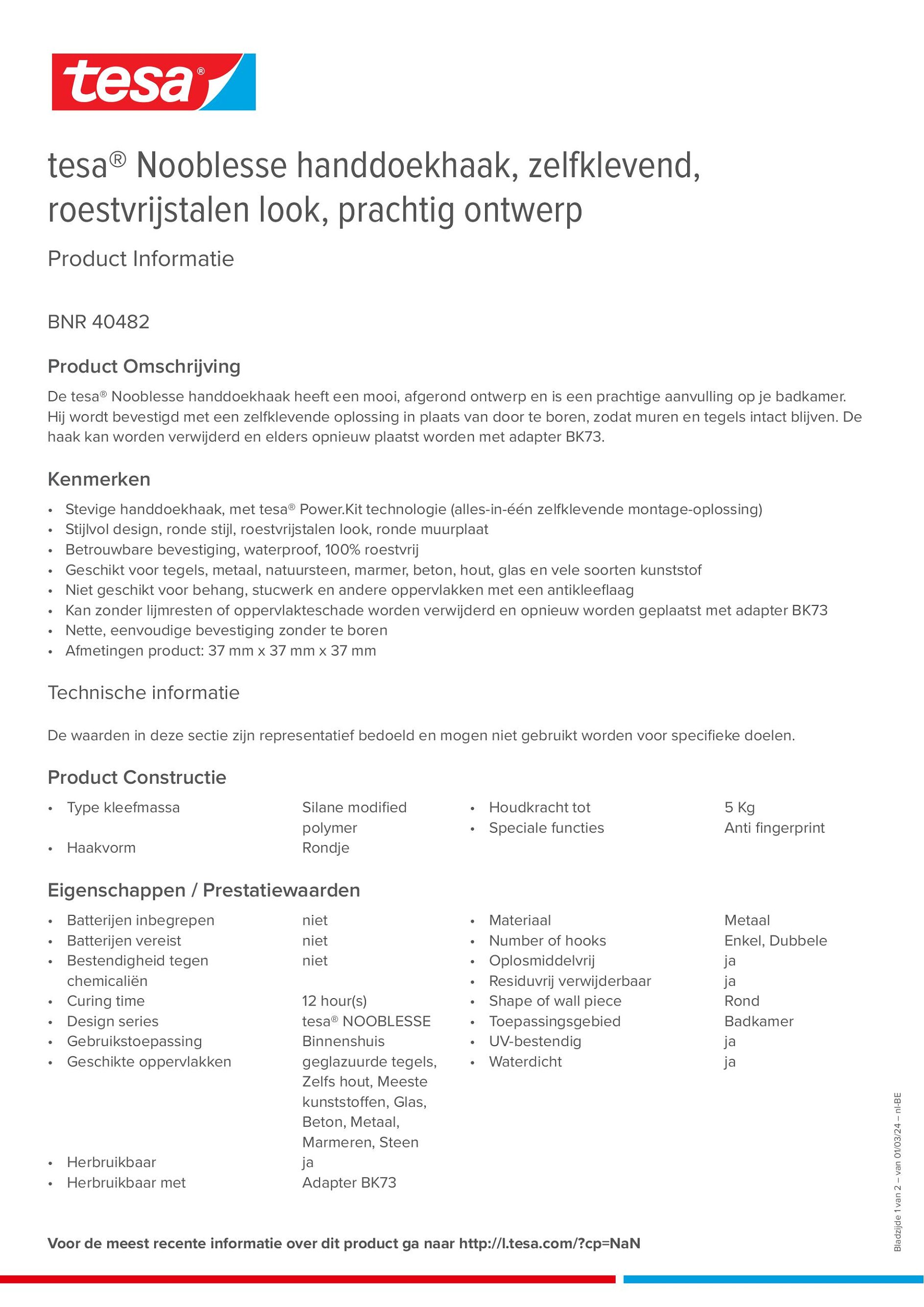 Product information_tesa® 40482_fr-BE_nl-BE