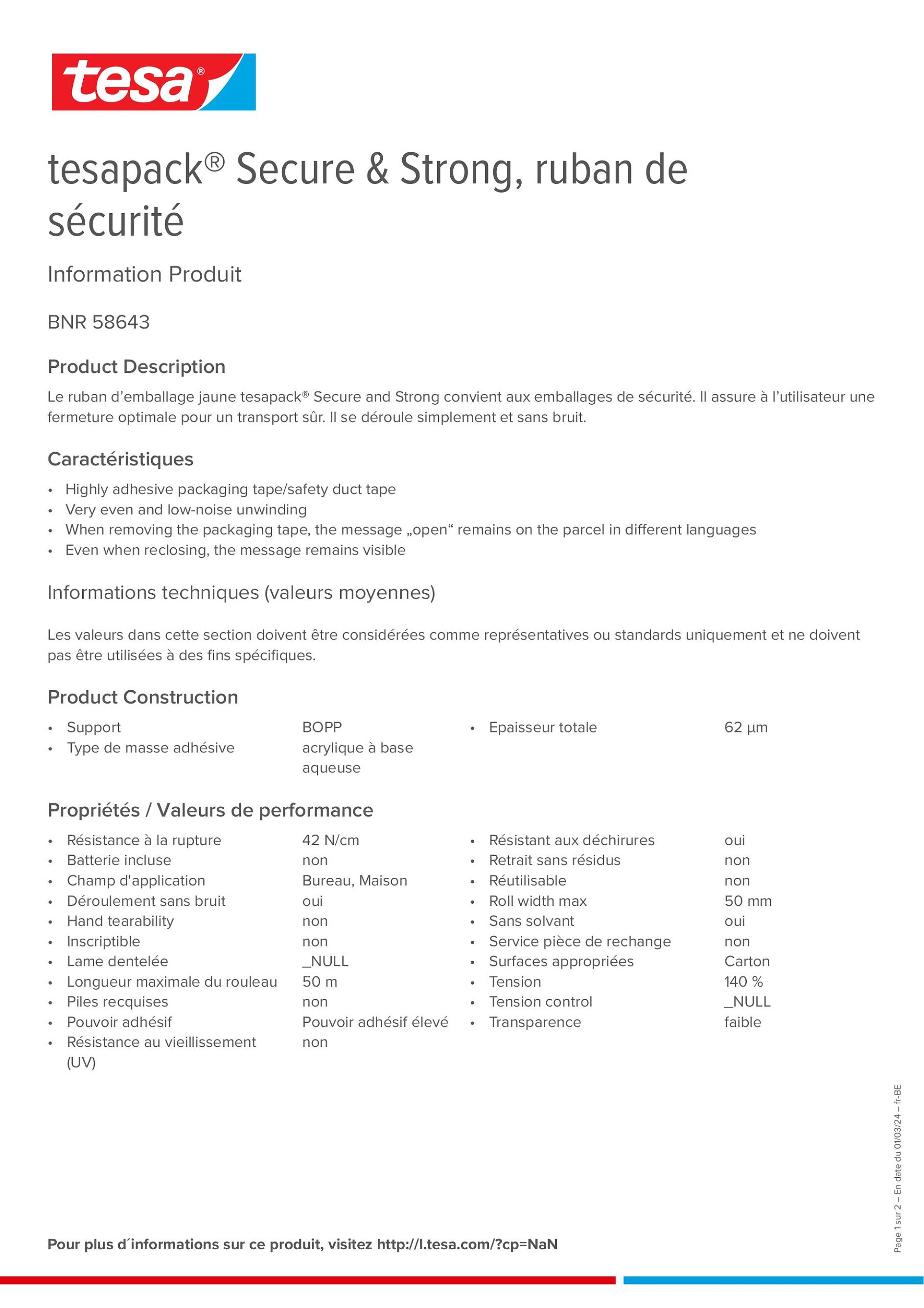 Product information_tesapack® 58643_fr-BE_nl-BE