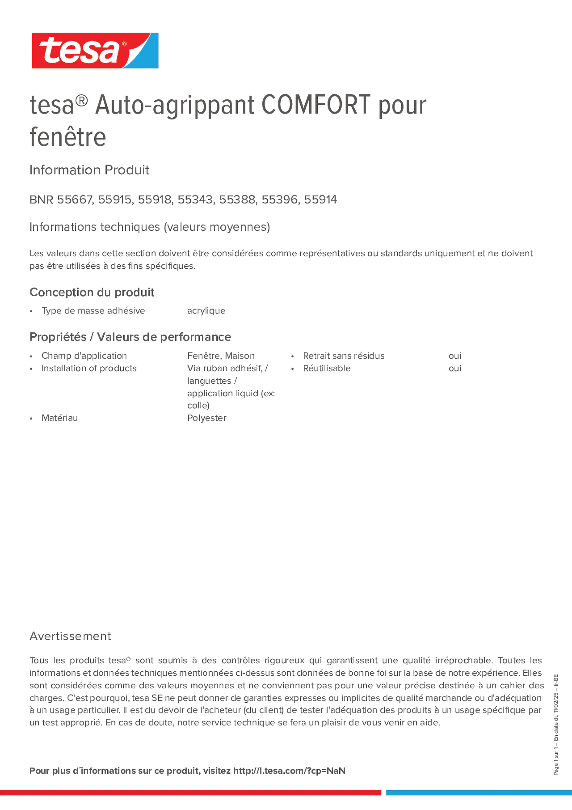 Product information_tesa® 55667_fr-BE_nl-BE