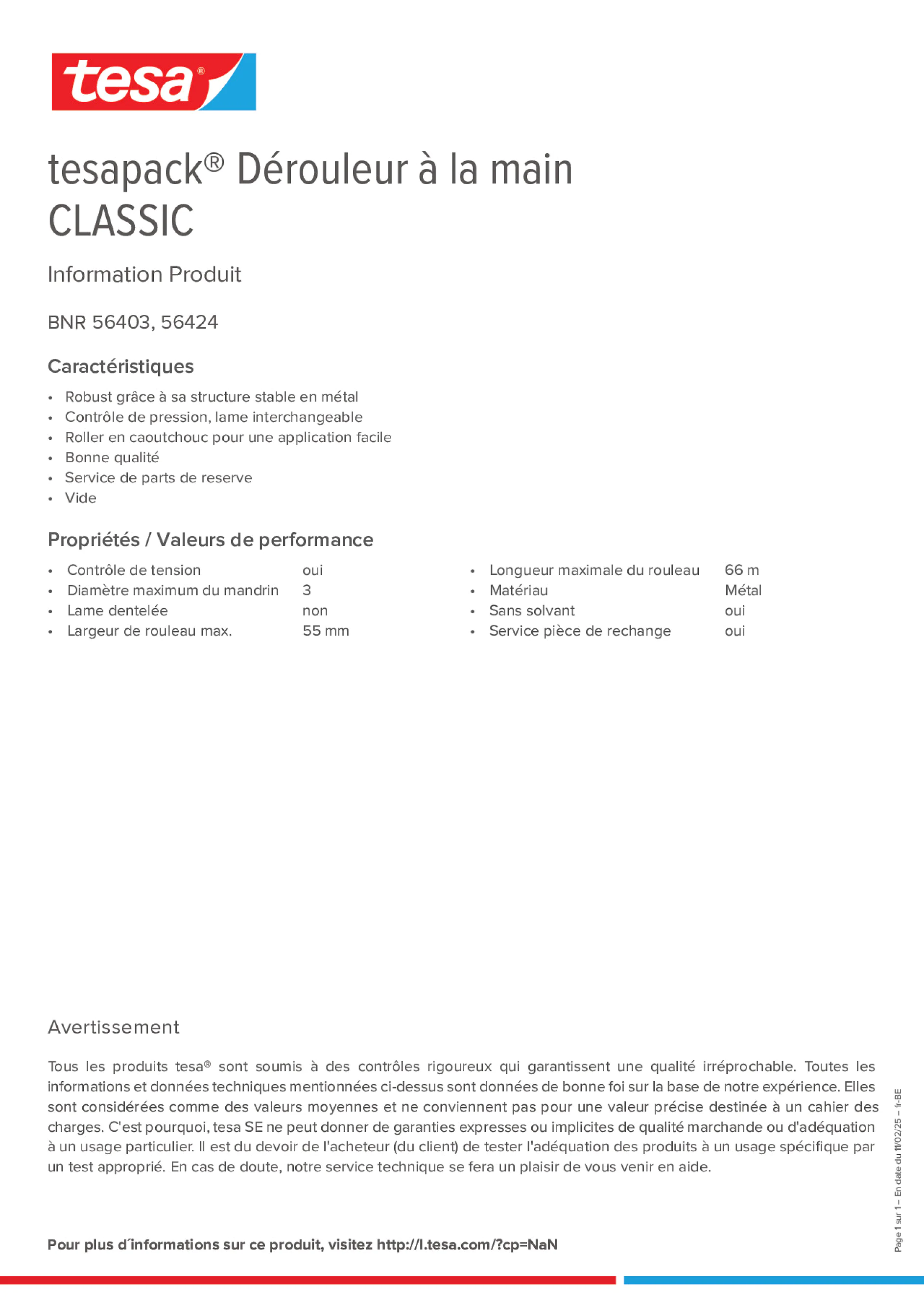 Product information_tesapack® 56403_fr-BE_nl-BE