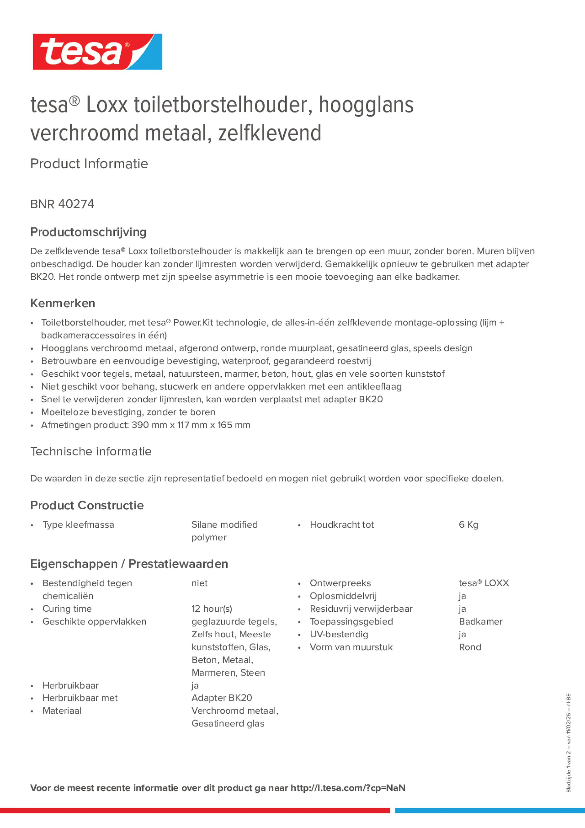Product information_tesa® 40274_fr-BE_nl-BE