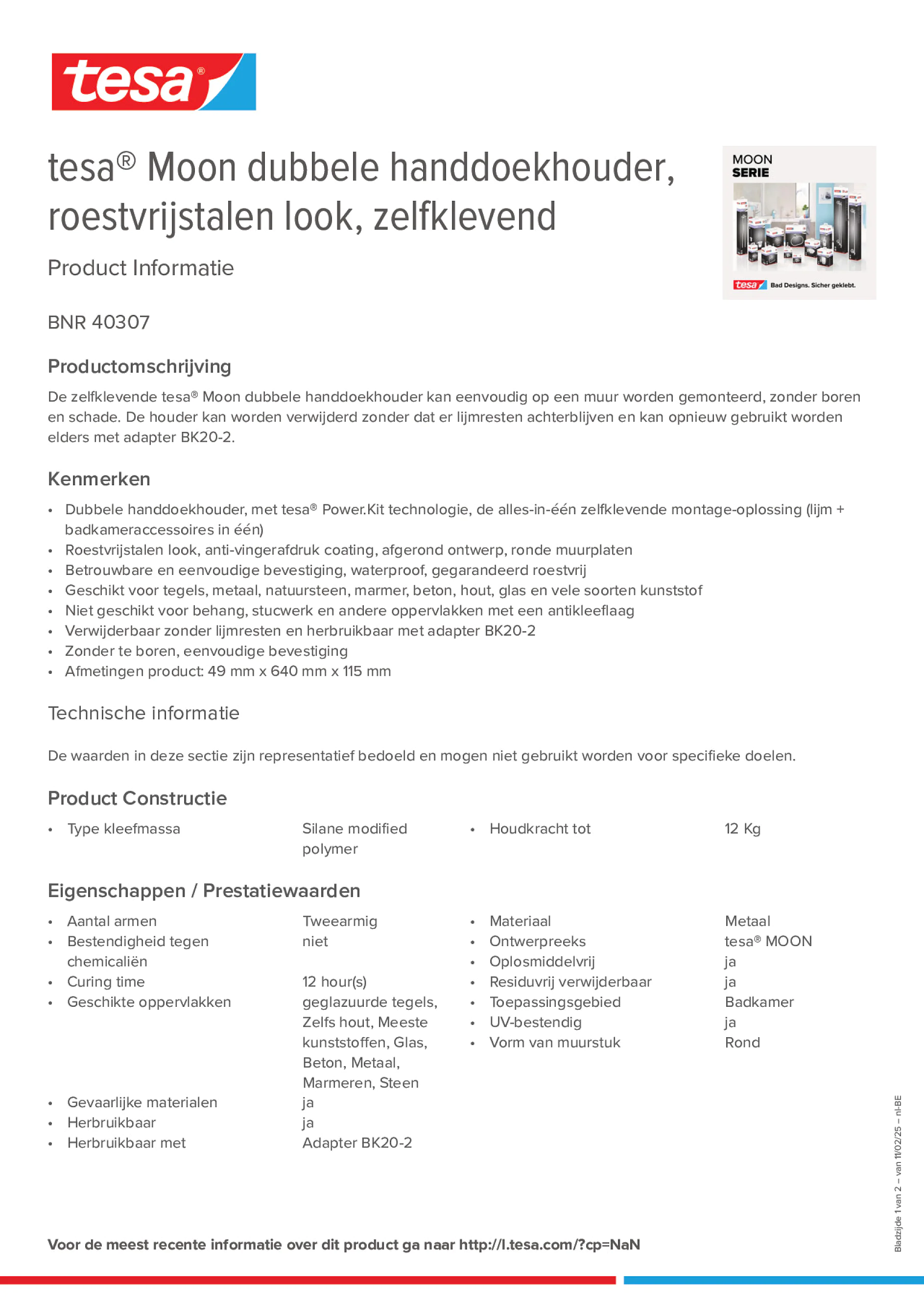 Product information_tesa® 40307_fr-BE_nl-BE