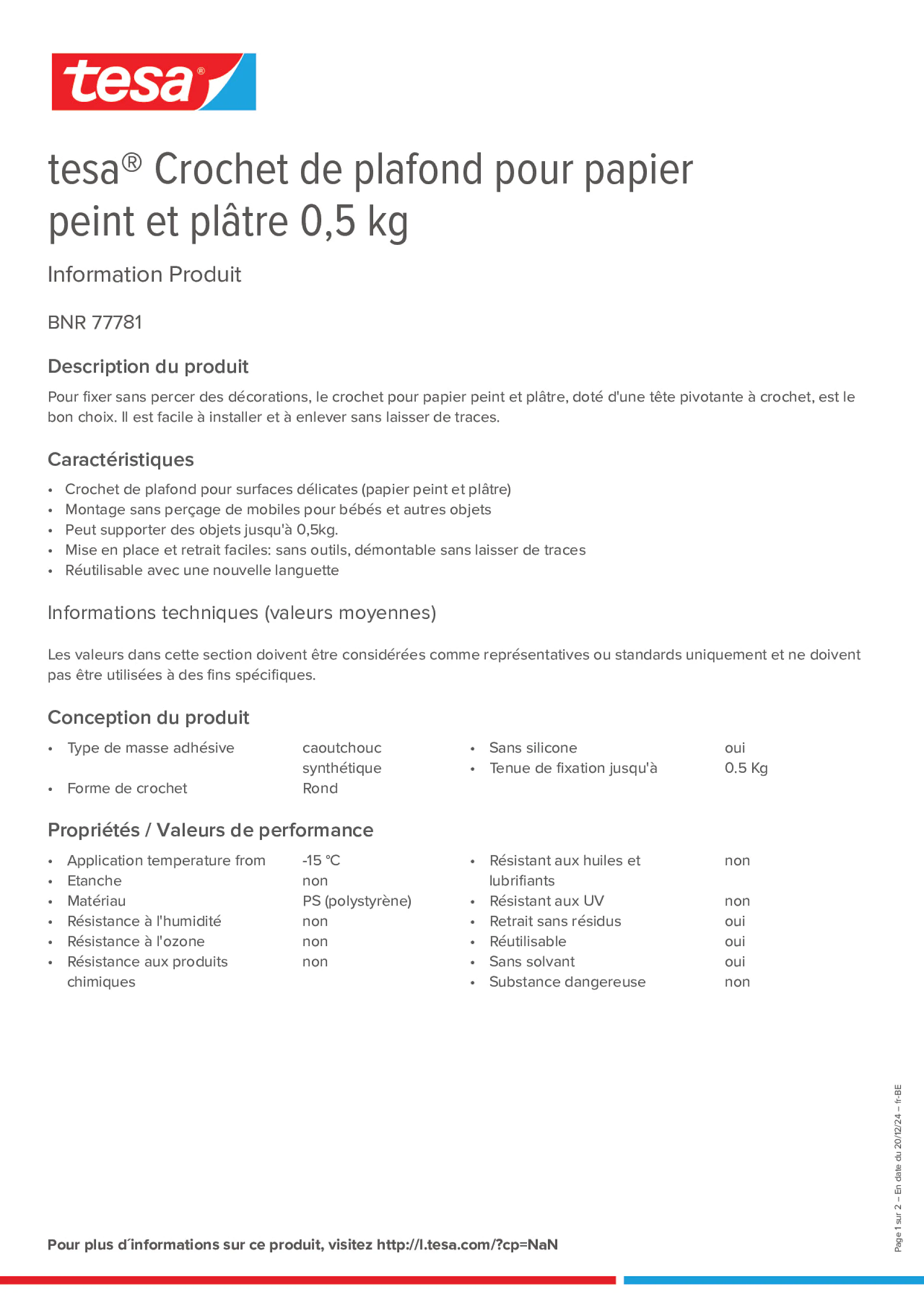 Product information_tesa® 77781_fr-BE_nl-BE