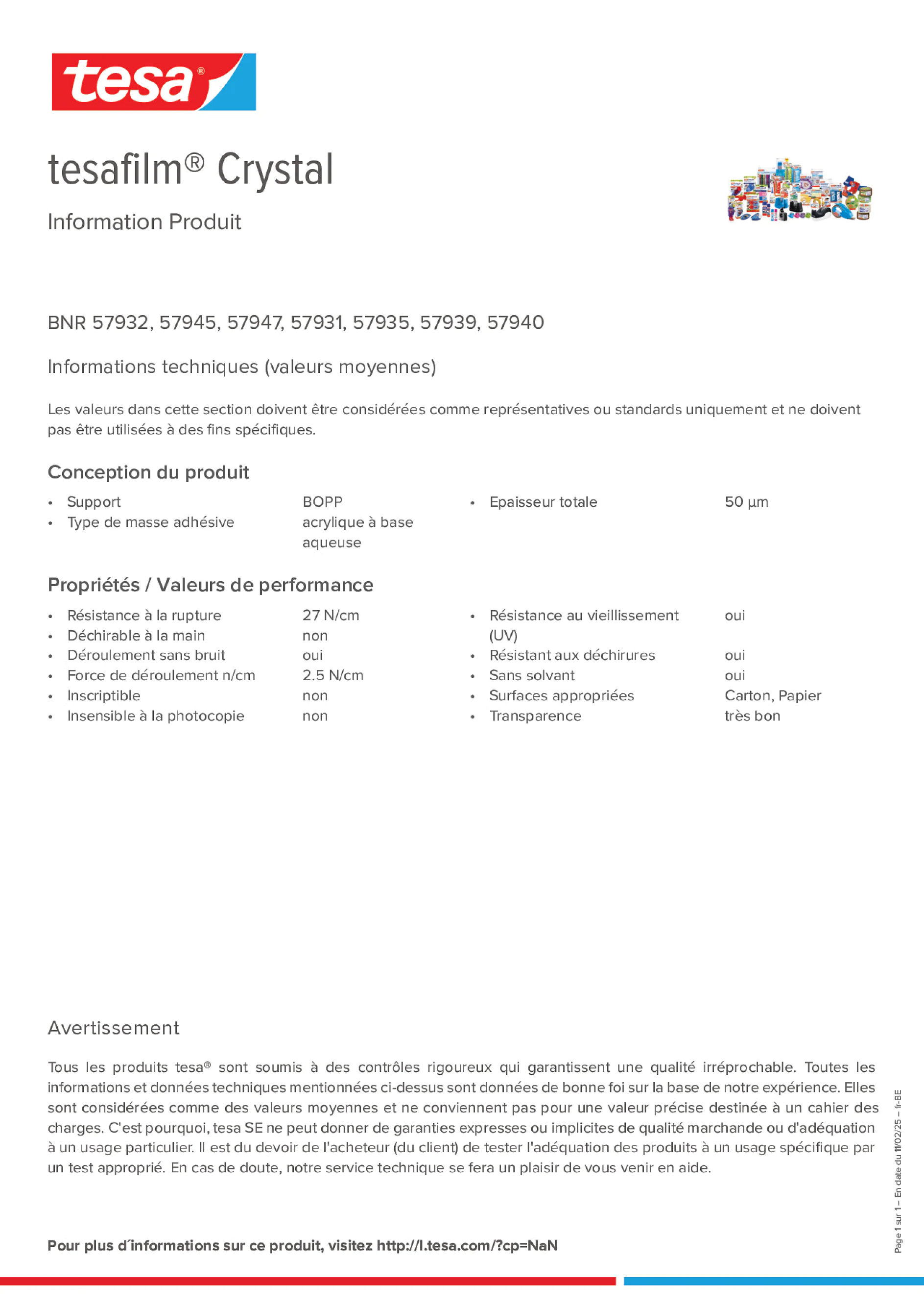 Product information_tesafilm® 57928_fr-BE_nl-BE