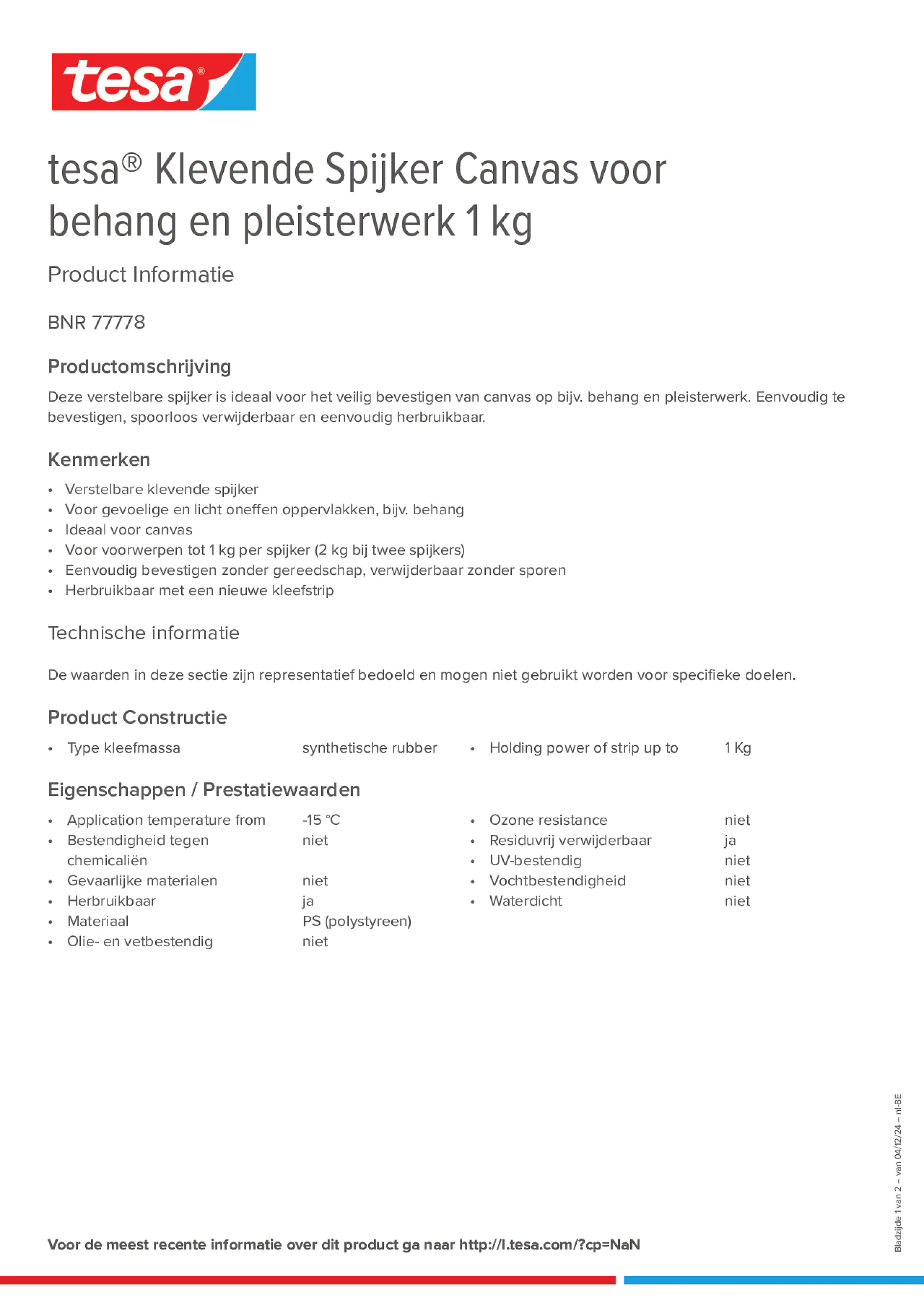 Product information_tesa® 77778_fr-BE_nl-BE