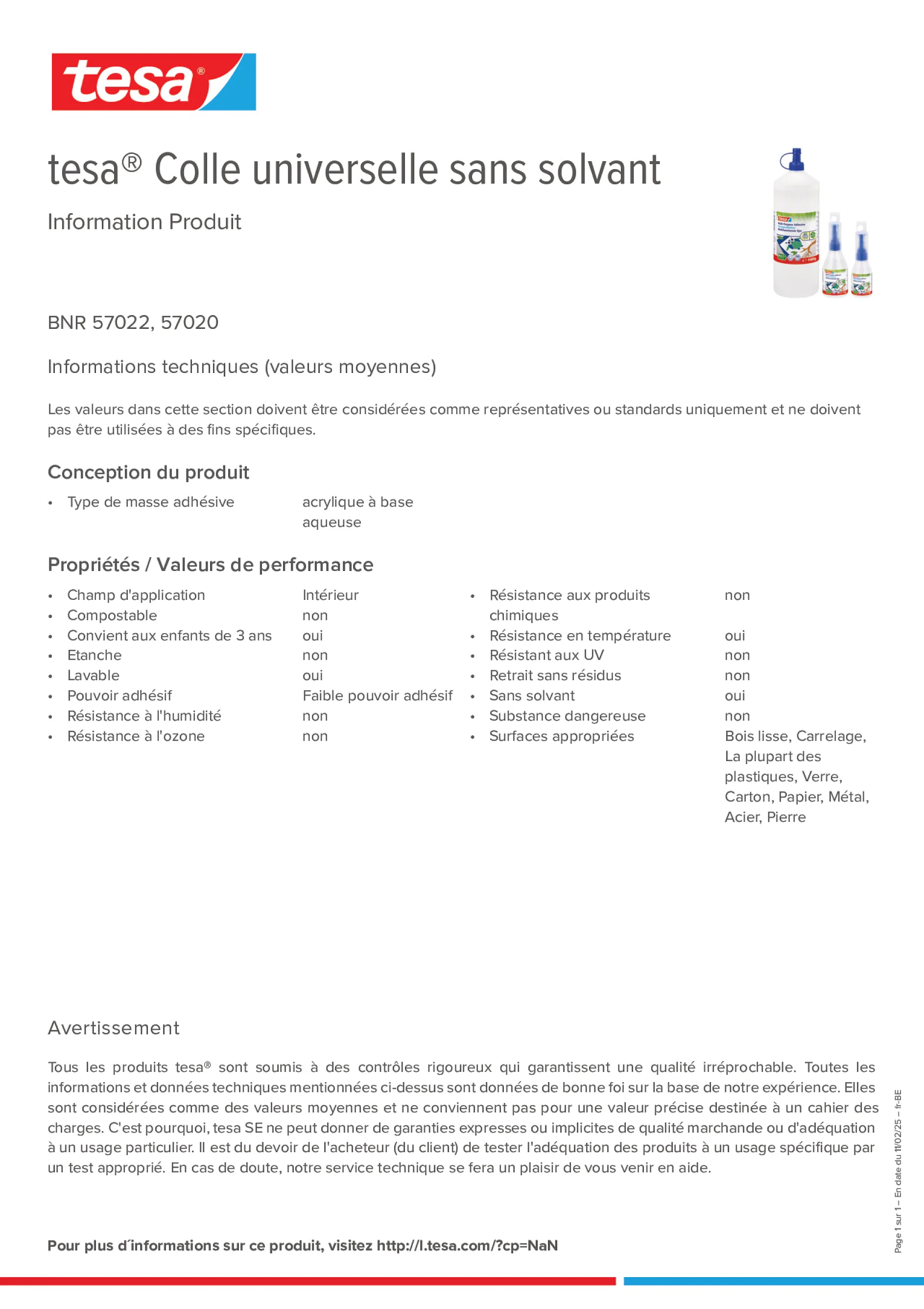 Product information_tesa® 57020_fr-BE_nl-BE