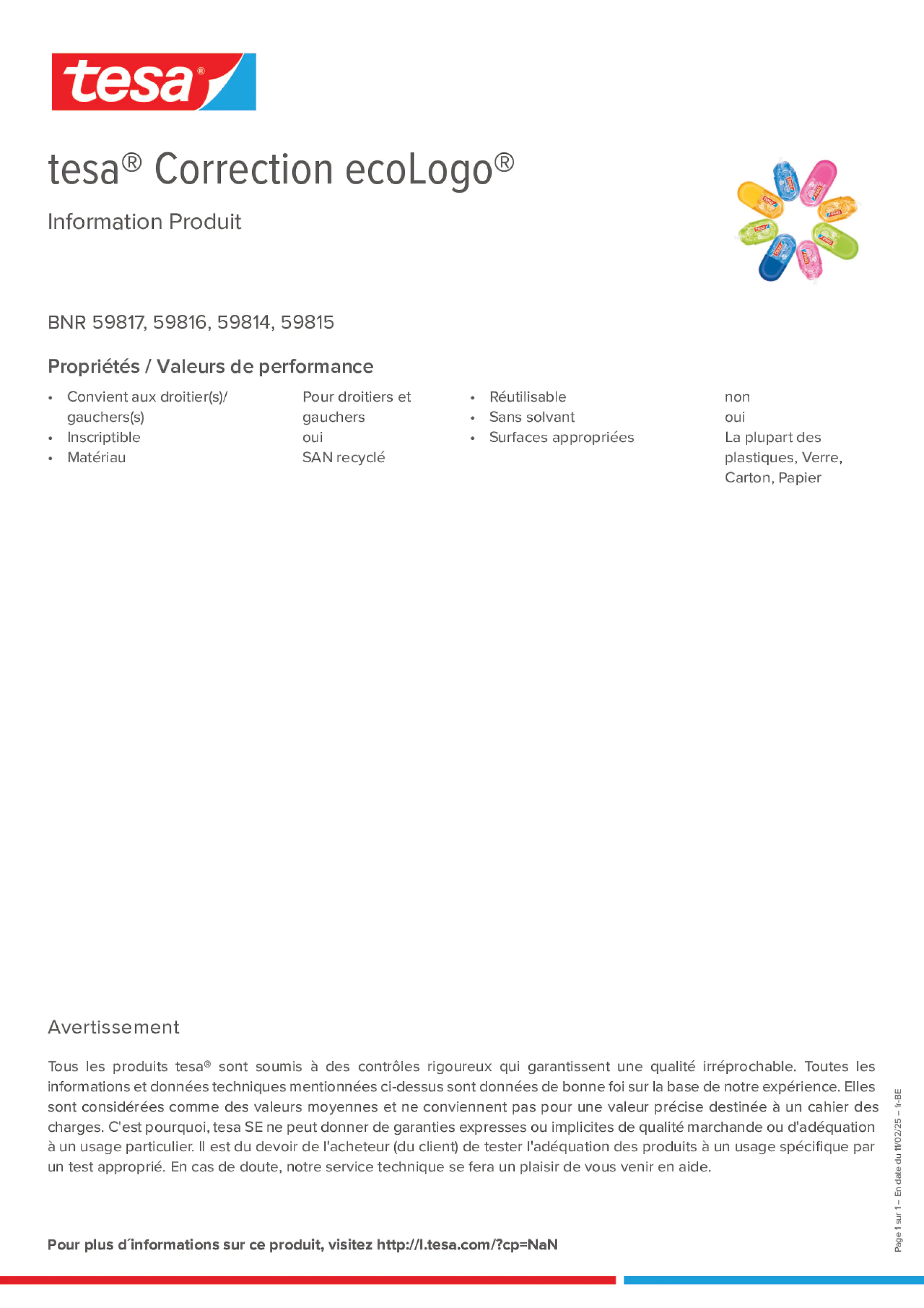 Product information_tesa® 59814_fr-BE_nl-BE