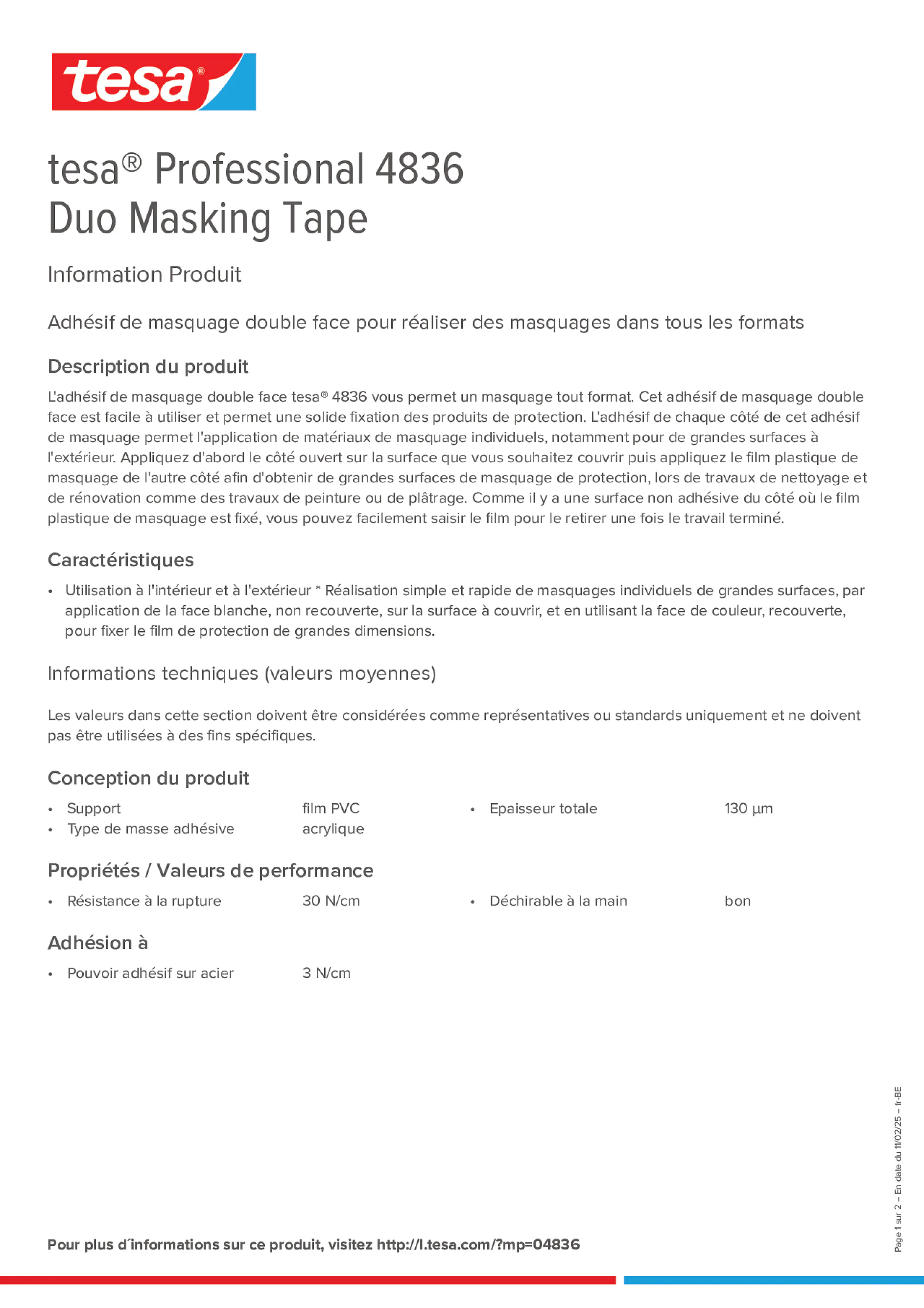 Product information_tesa® Professional 04836_fr-BE_nl-BE