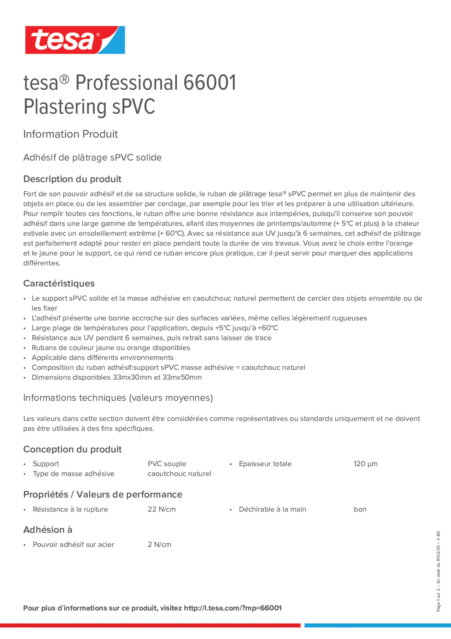Product information_tesa® Professional 66001_fr-BE_nl-BE