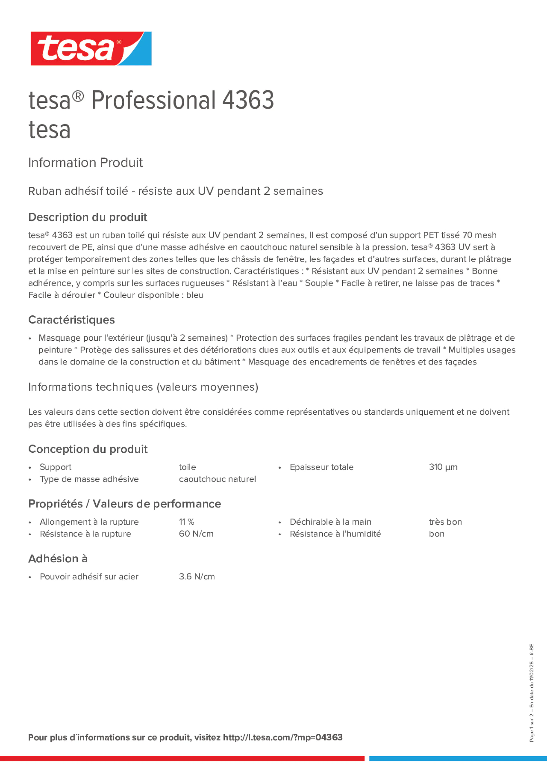 Product information_tesa® Professional 04363_fr-BE_nl-BE