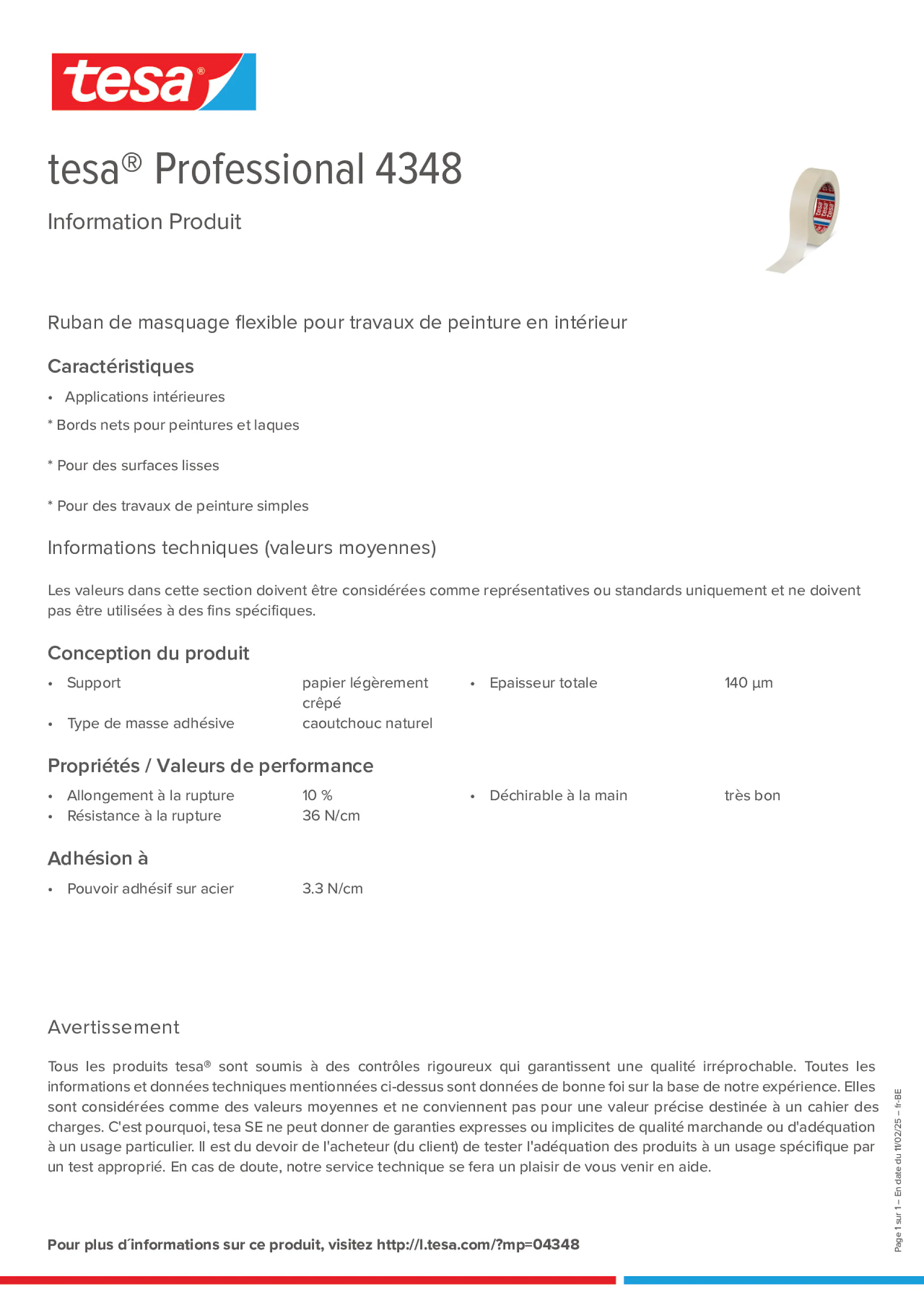 Product information_tesa® Professional 04348_fr-BE_nl-BE