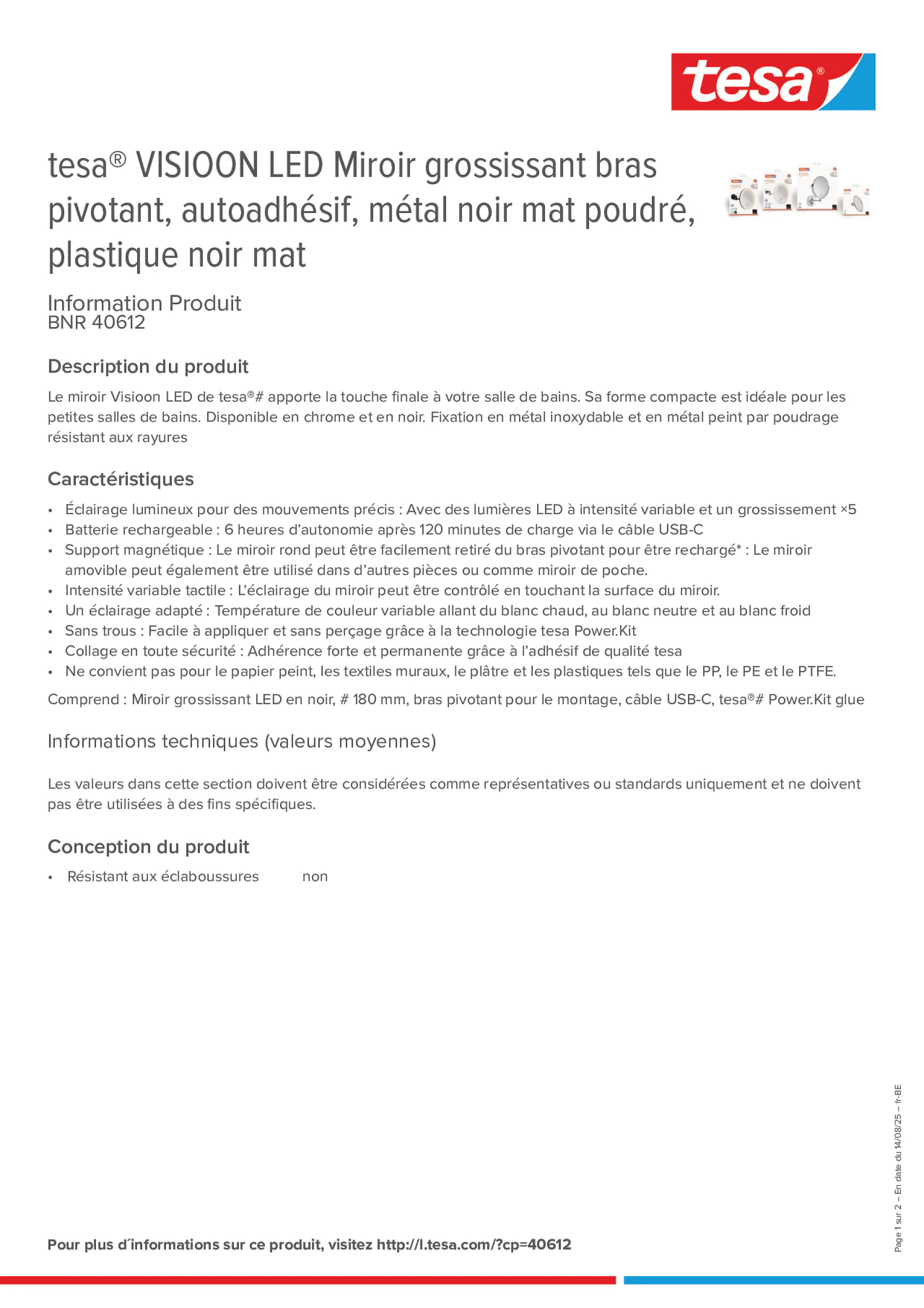 Product information_tesa® 40612_fr-BE_nl-BE