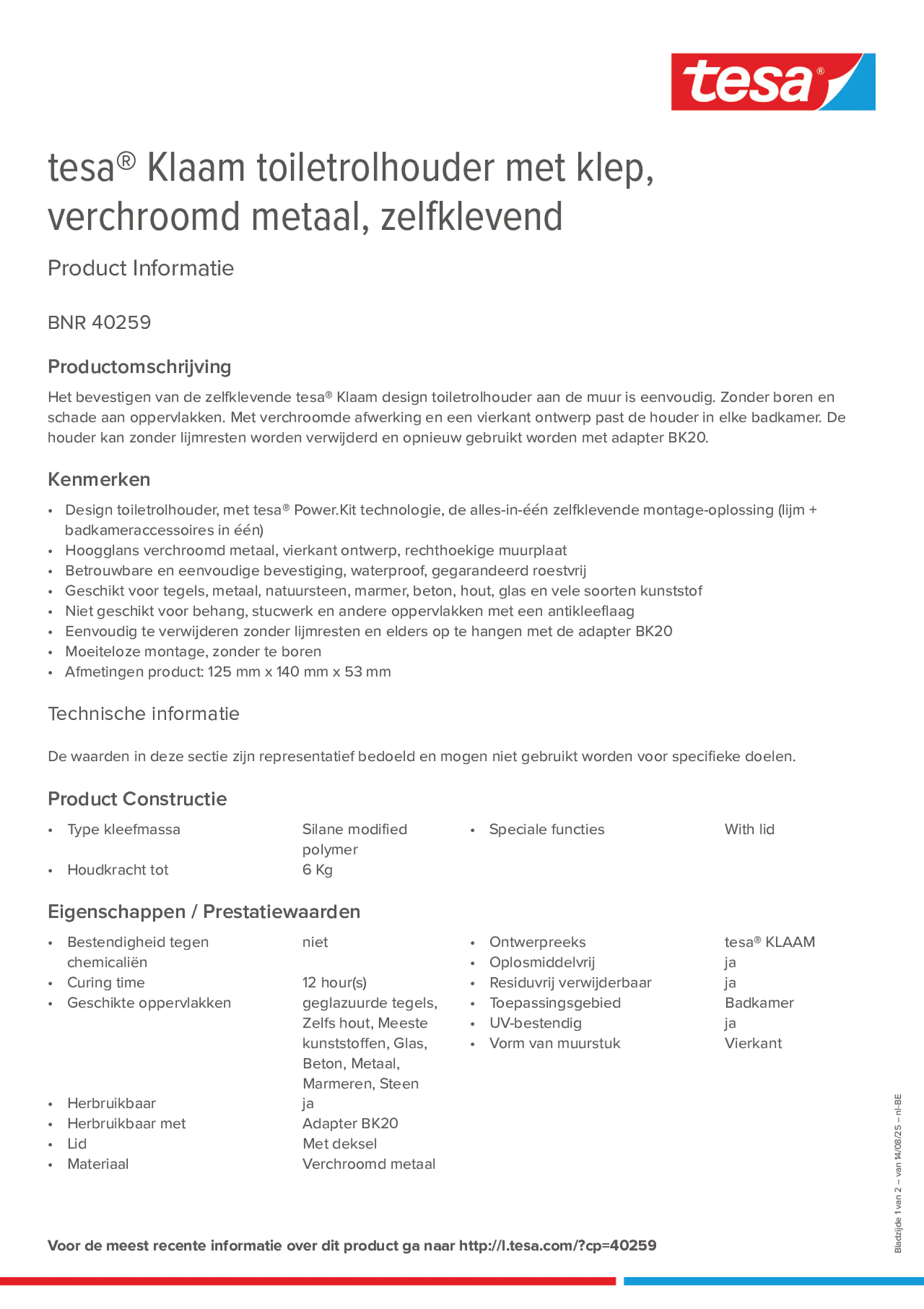 Product information_tesa® 40259_fr-BE_nl-BE