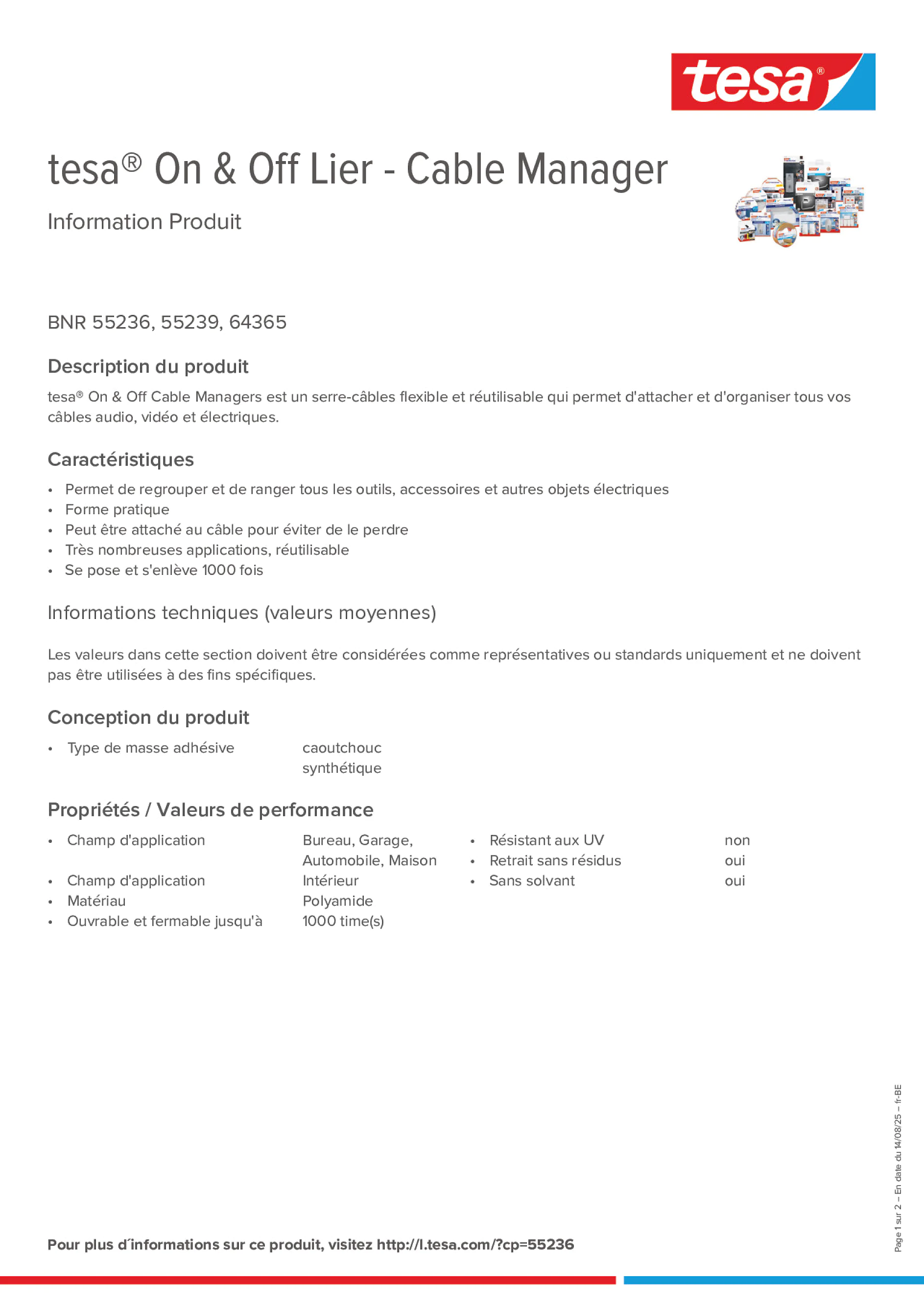 Product information_tesa® On & Off 55236_fr-BE_nl-BE