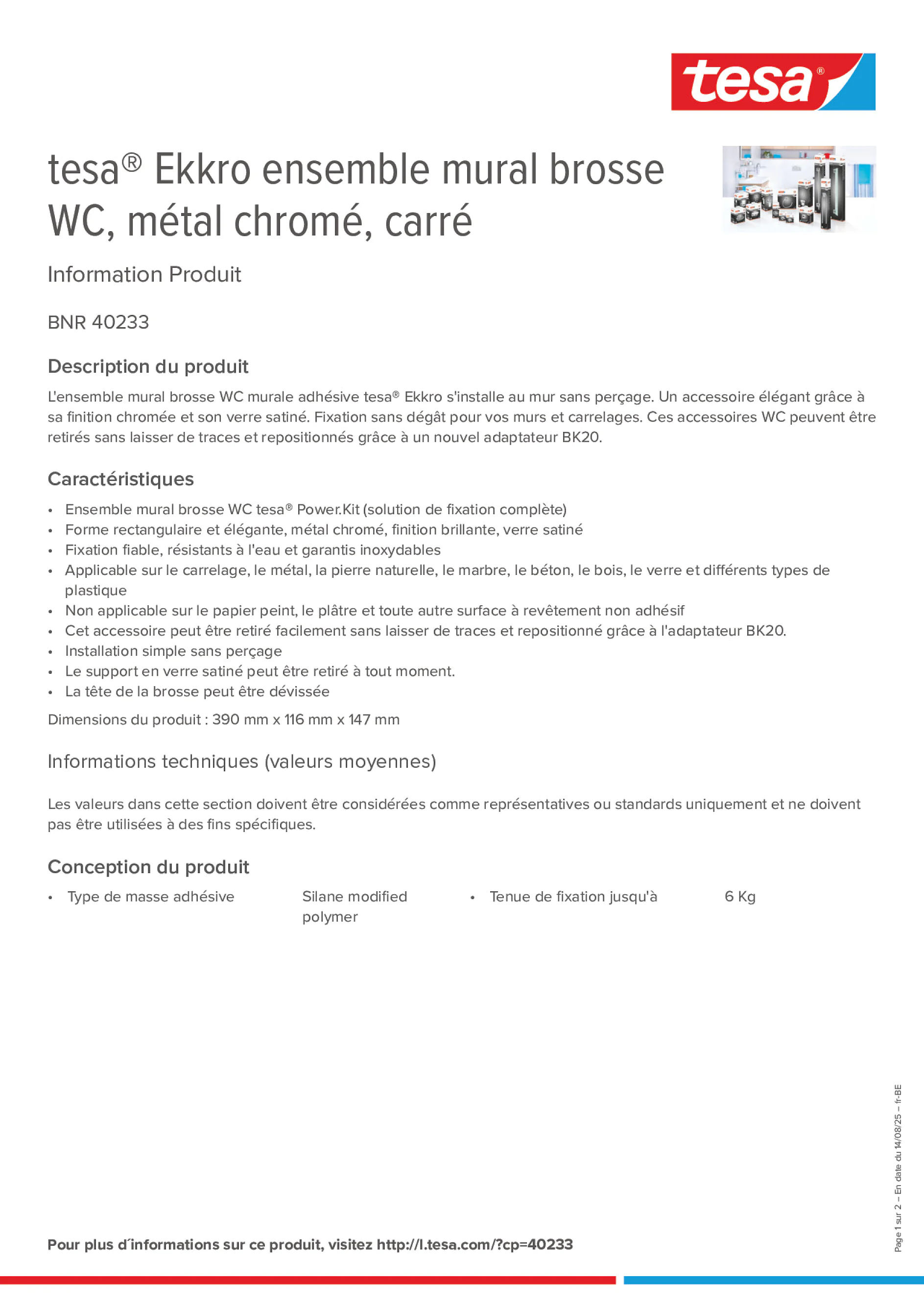 Product information_tesa® 40233_fr-BE_nl-BE