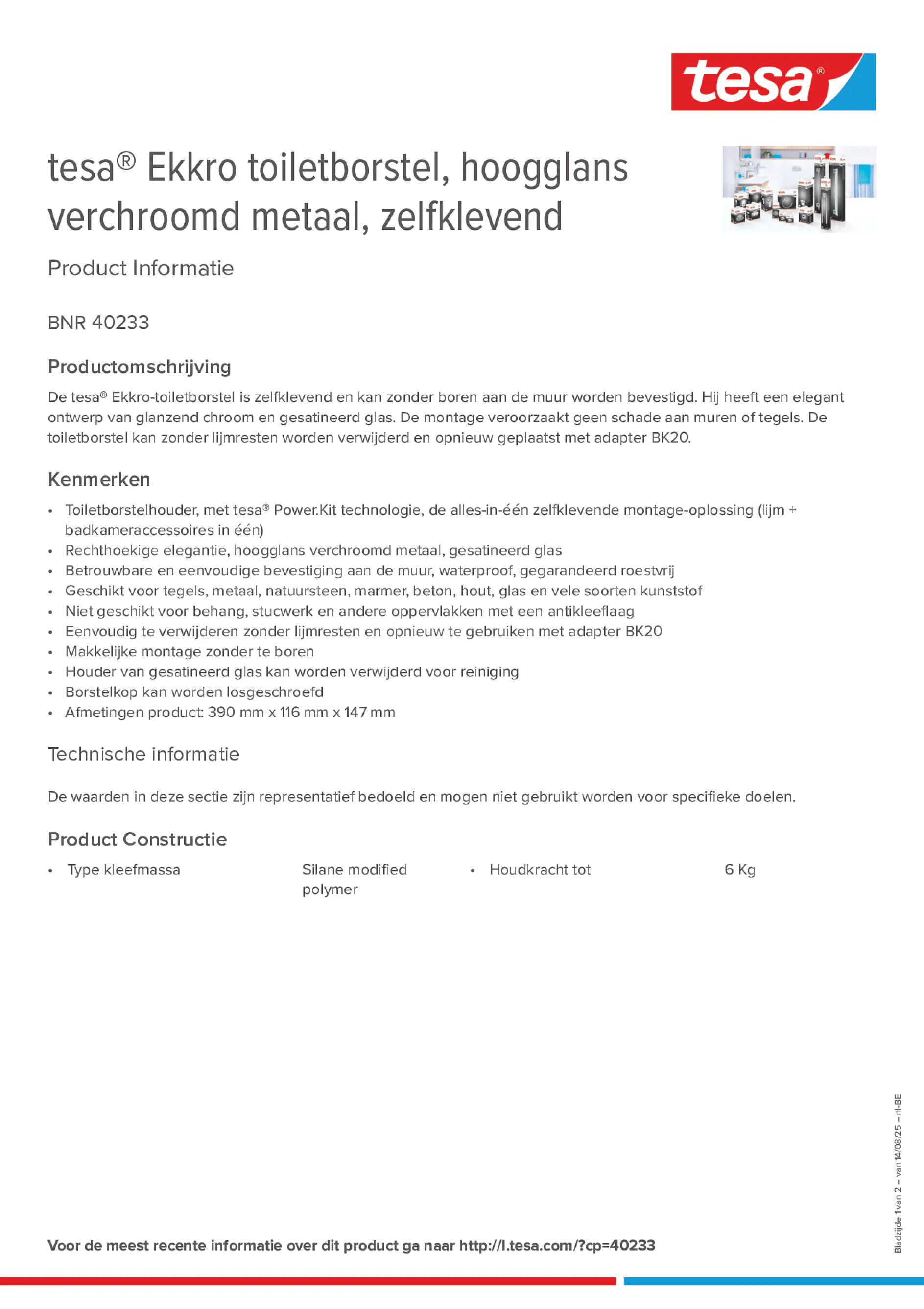 Product information_tesa® 40233_fr-BE_nl-BE